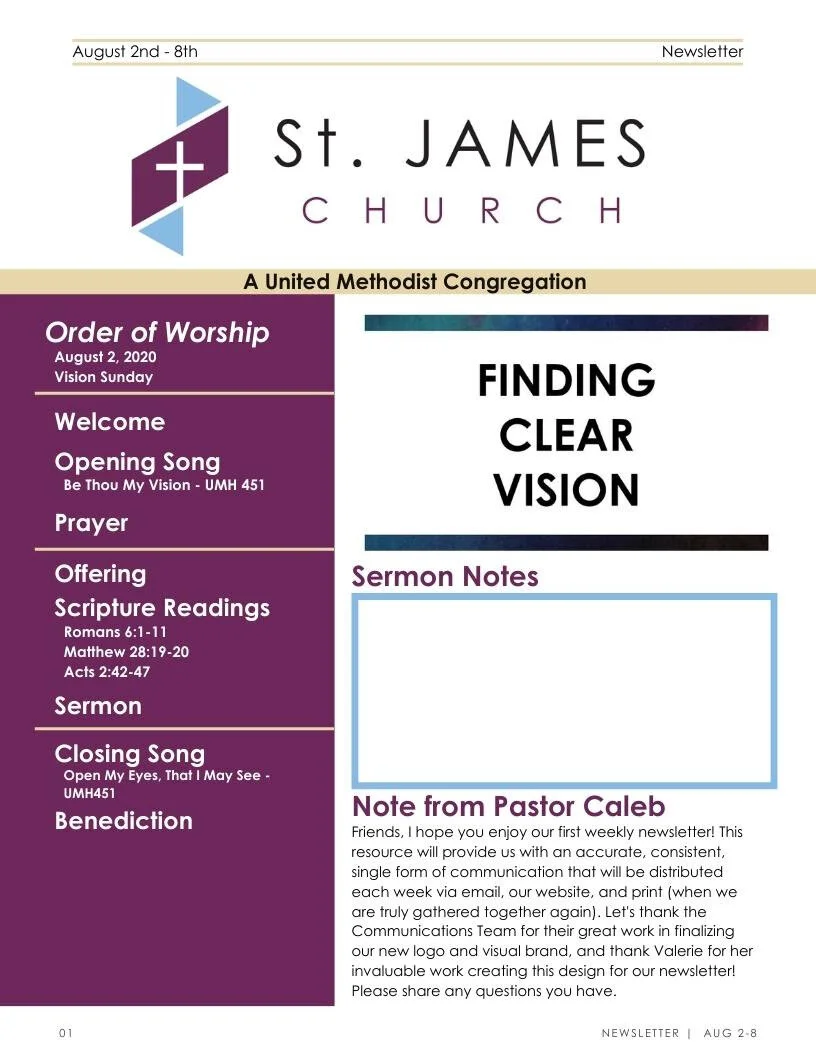 August 2nd - August 8th Weekly Newsletter