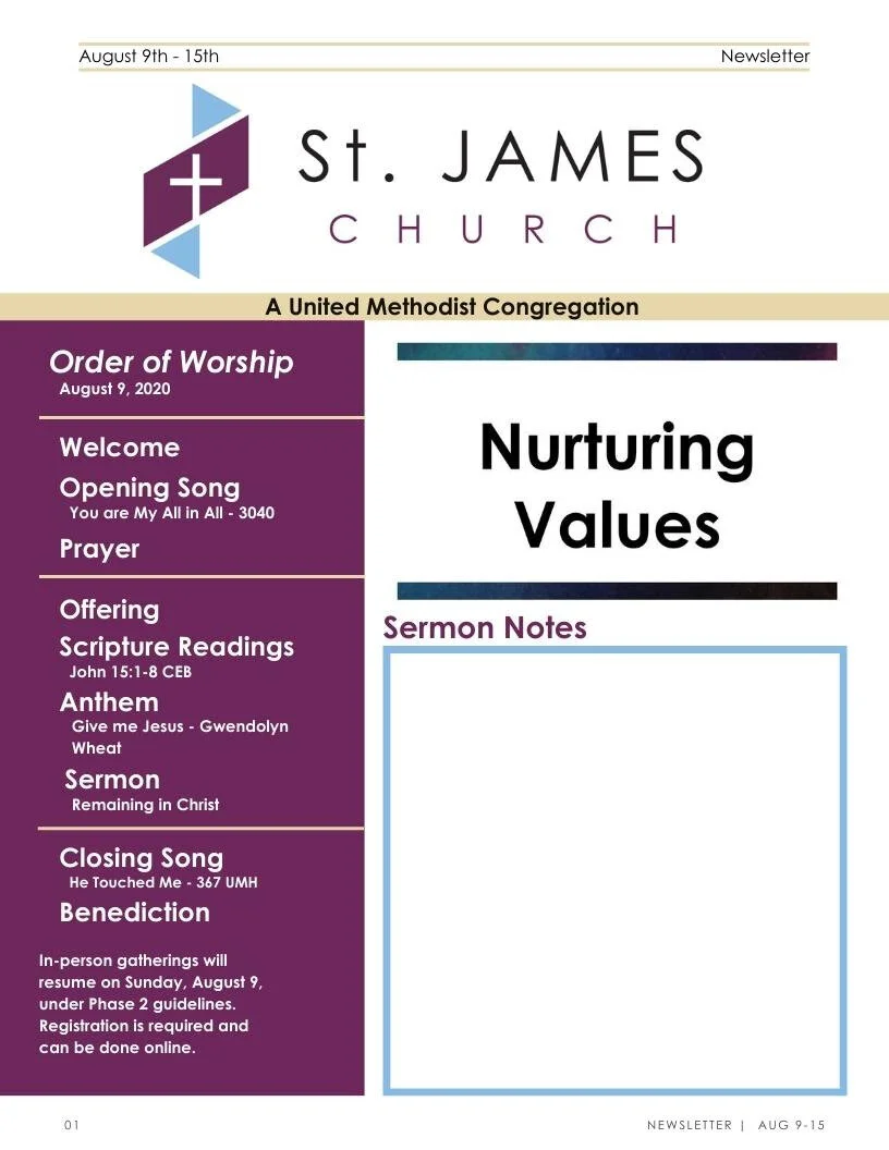 August 9th - August 15th Weekly Newsletter