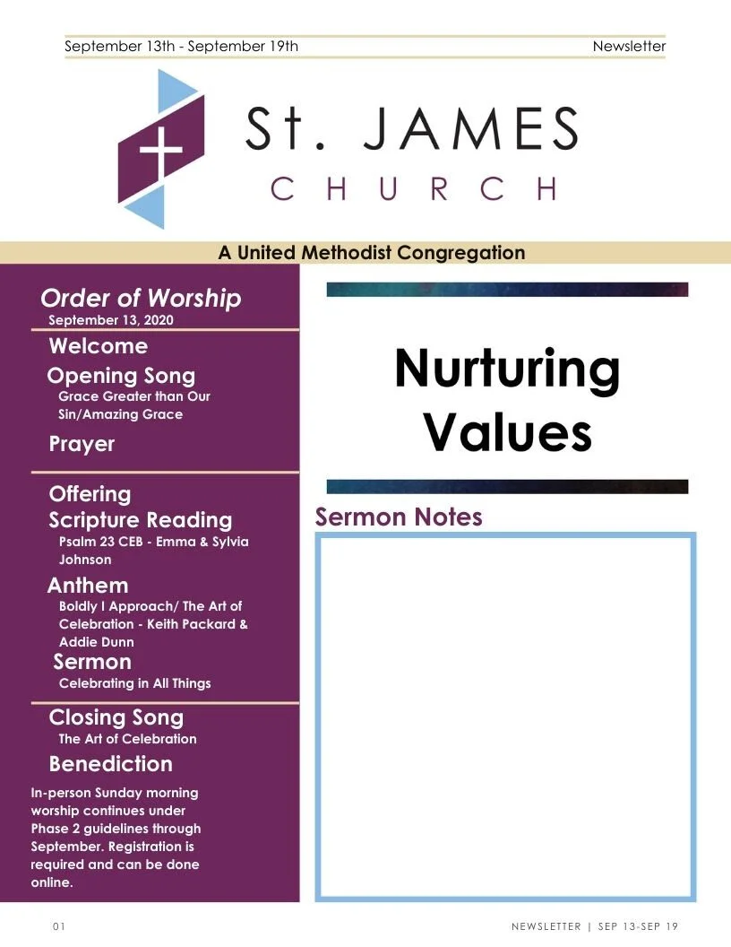 September 13th - September 19th Weekly Newsletter