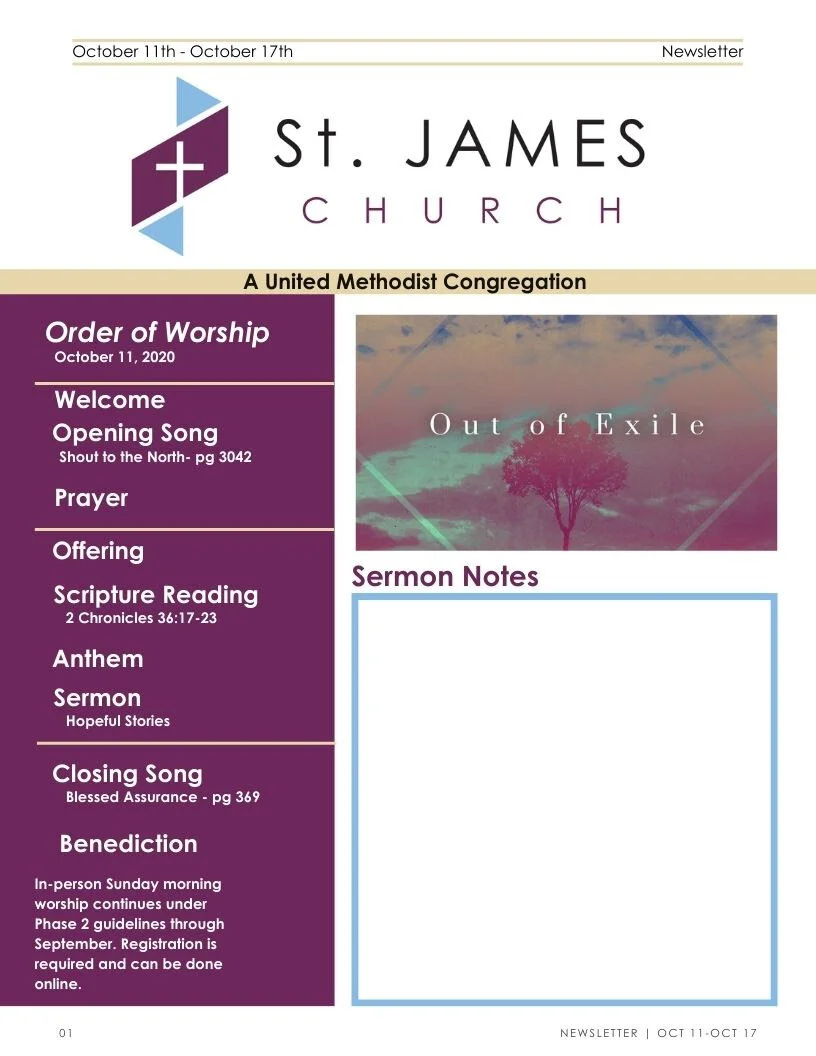October 11th - October 17th Weekly Newsletter