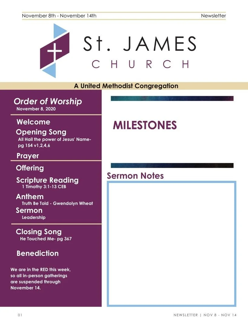 November 8th - November 14th Weekly Newsletter
