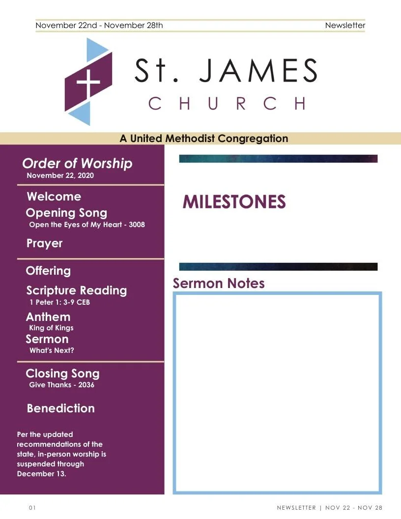 November 22nd - November 28th Weekly Newsletter