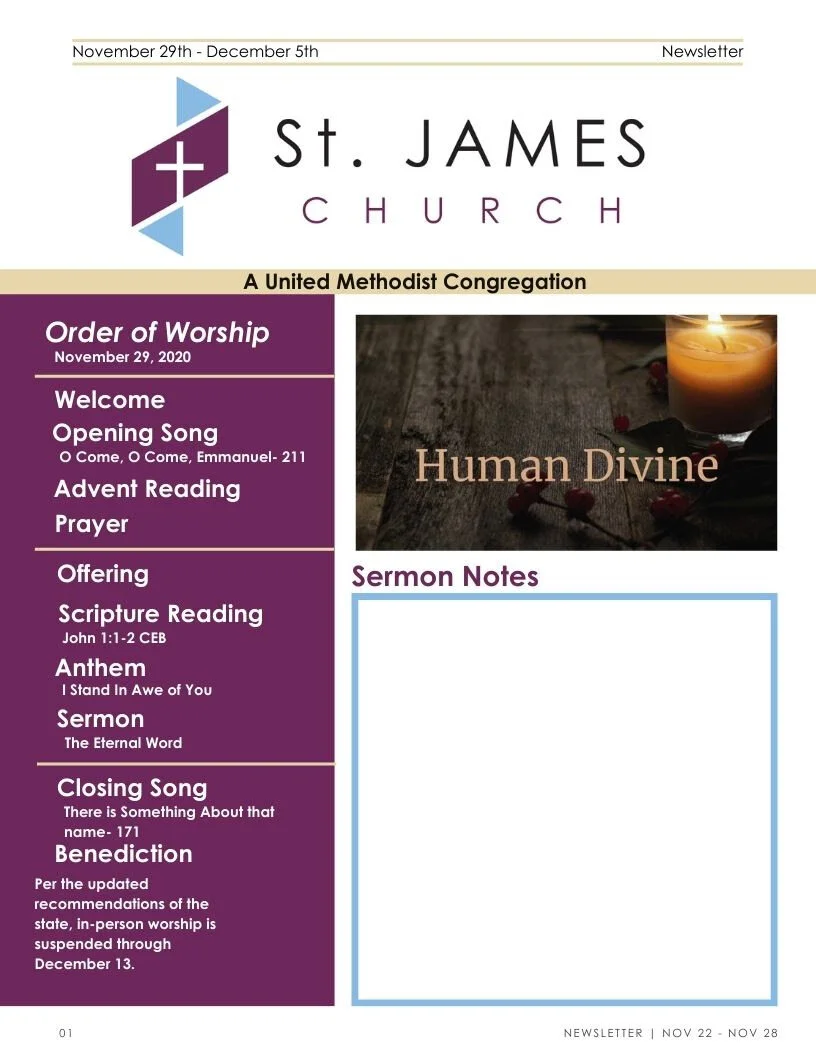 November 29th - December 5th Weekly Newsletter