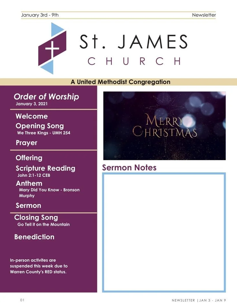 January 3rd - January 9th Weekly Newsletter