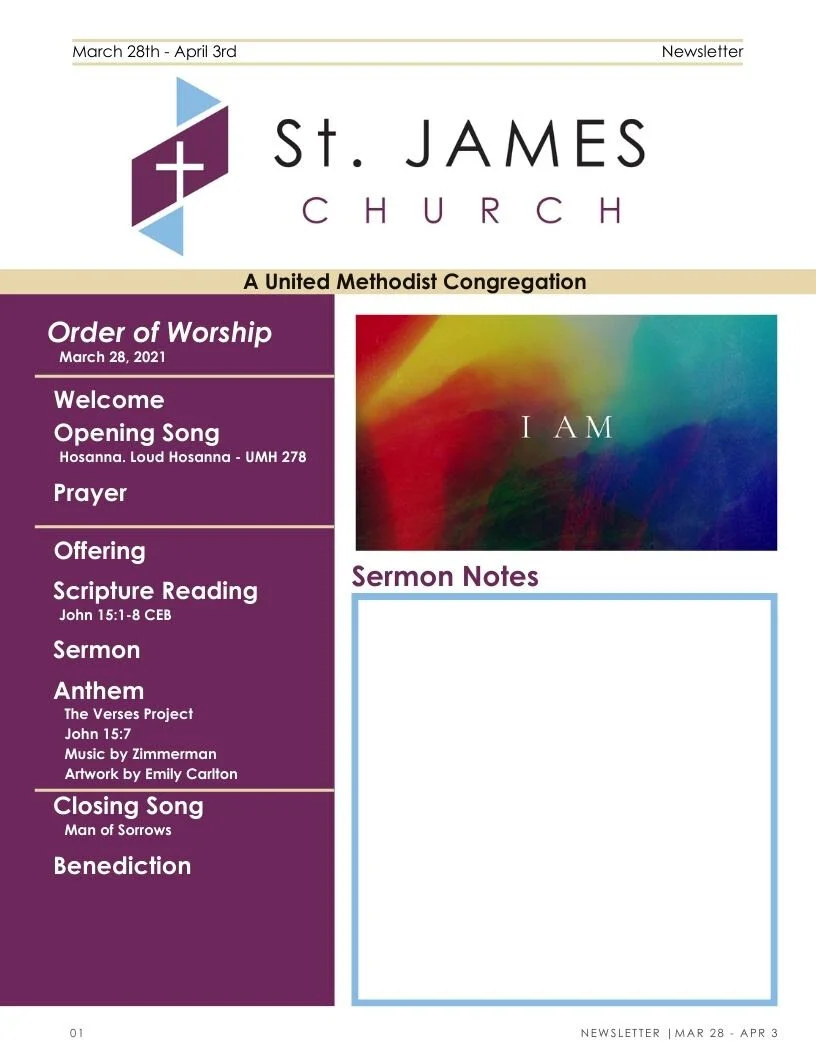 March 28th - April 3rd Weekly Newsletter