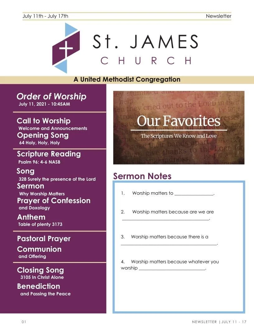 July 11th - July 17th Weekly Newsletter