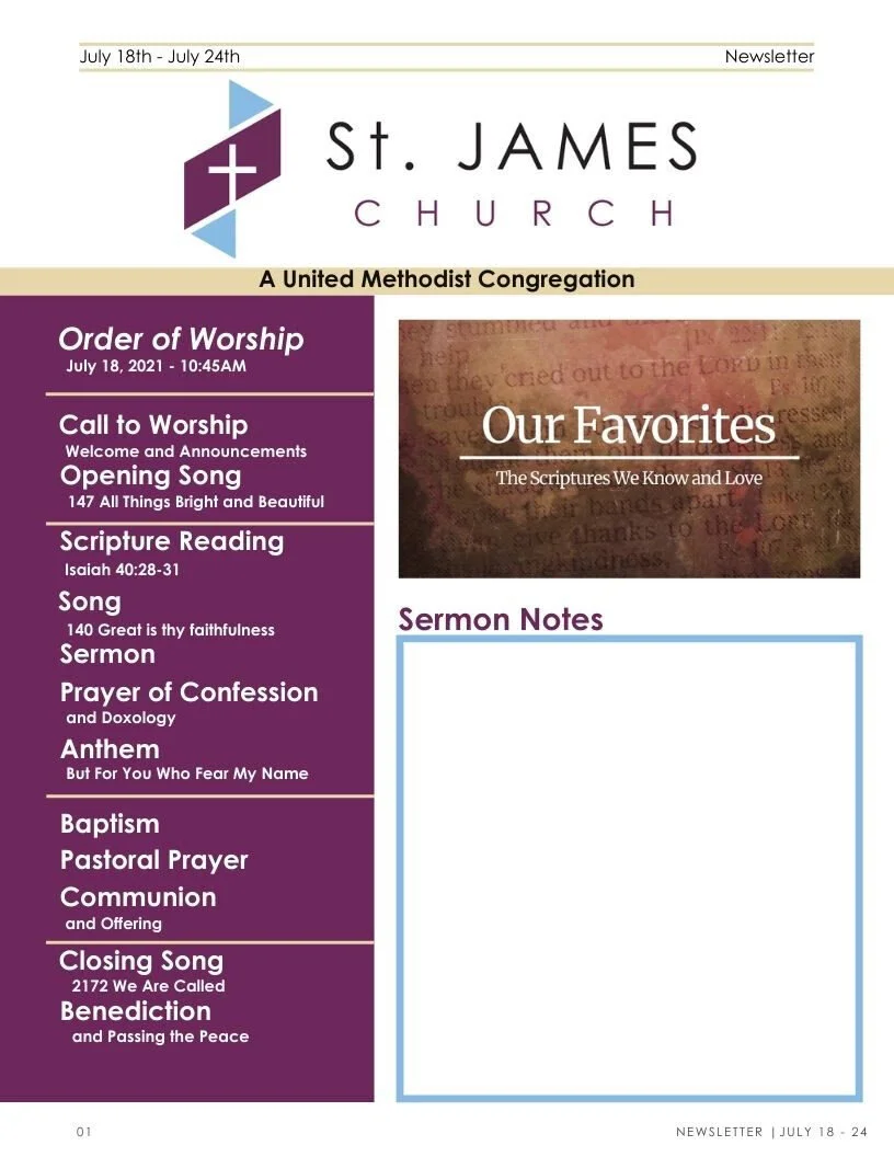 July 18th - July 24th Weekly Newsletter