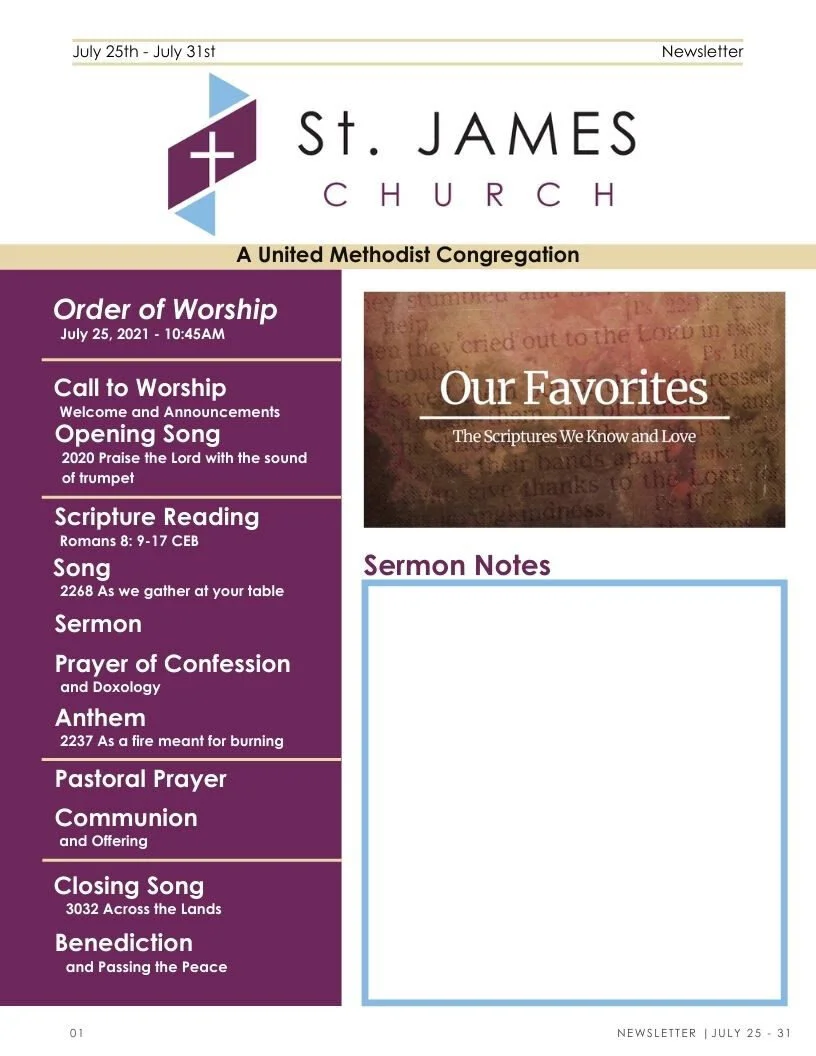 July 25th - July 31st Weekly Newsletter