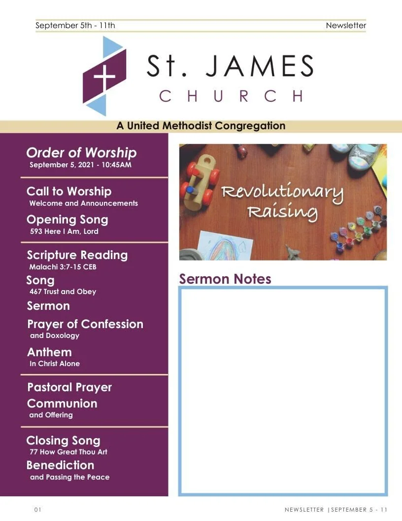 September 5th - September 11th Weekly Newsletter