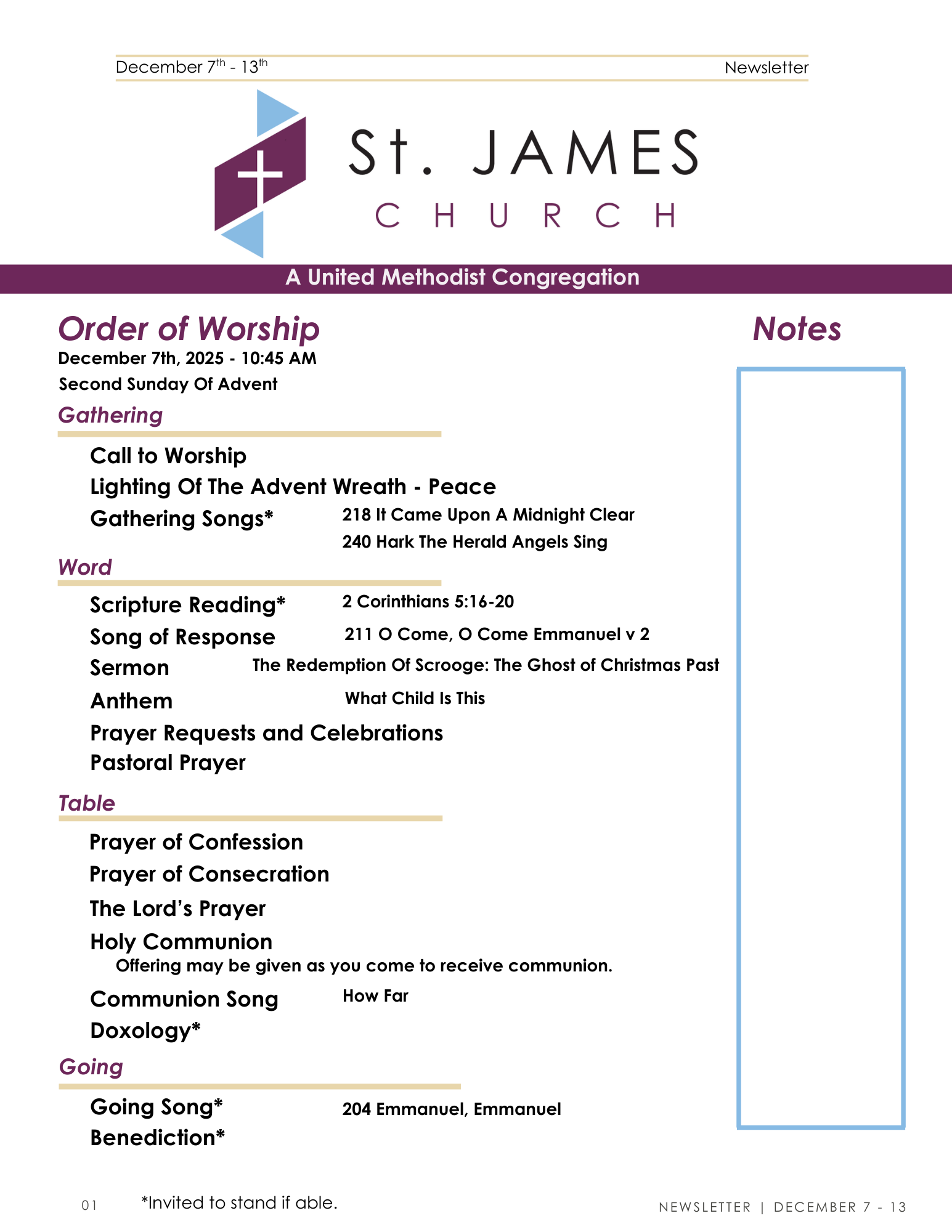 Dec 7th - Dec 13th Weekly Newsletter