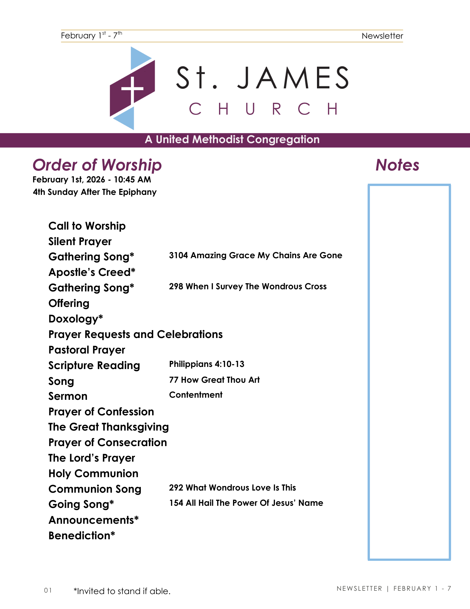 Feb 1st - Feb 7th Weekly Newsletter