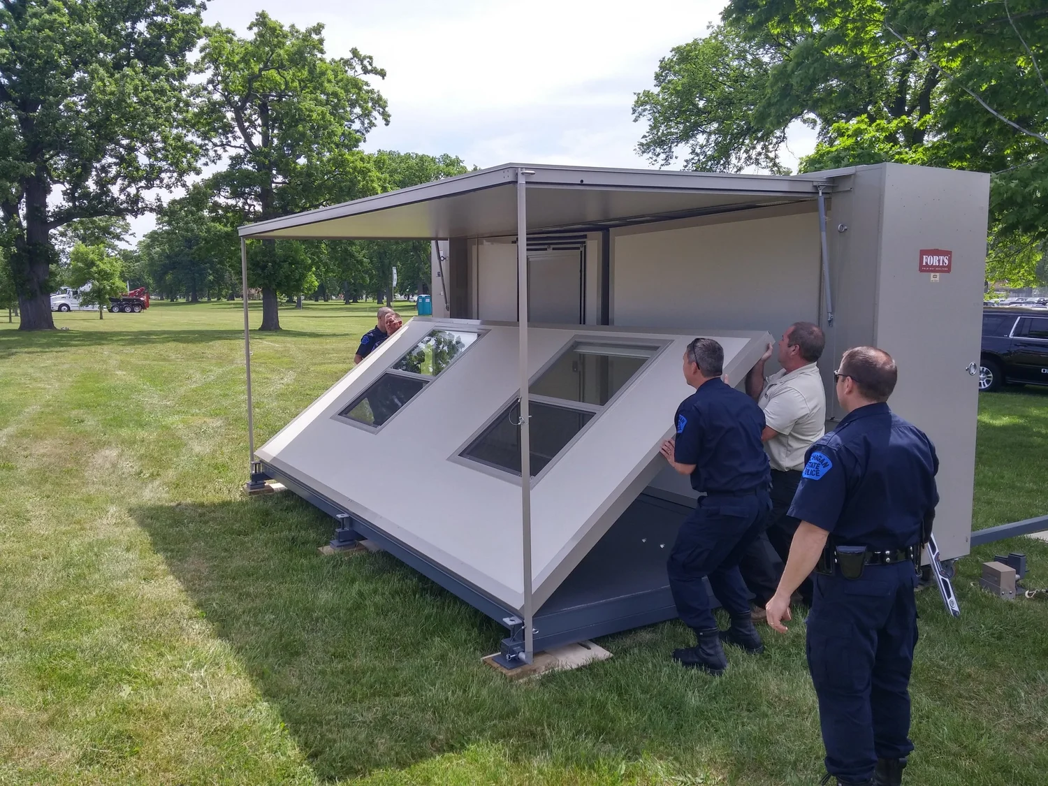 Actual Michigan State Police-branded FORTS shelter