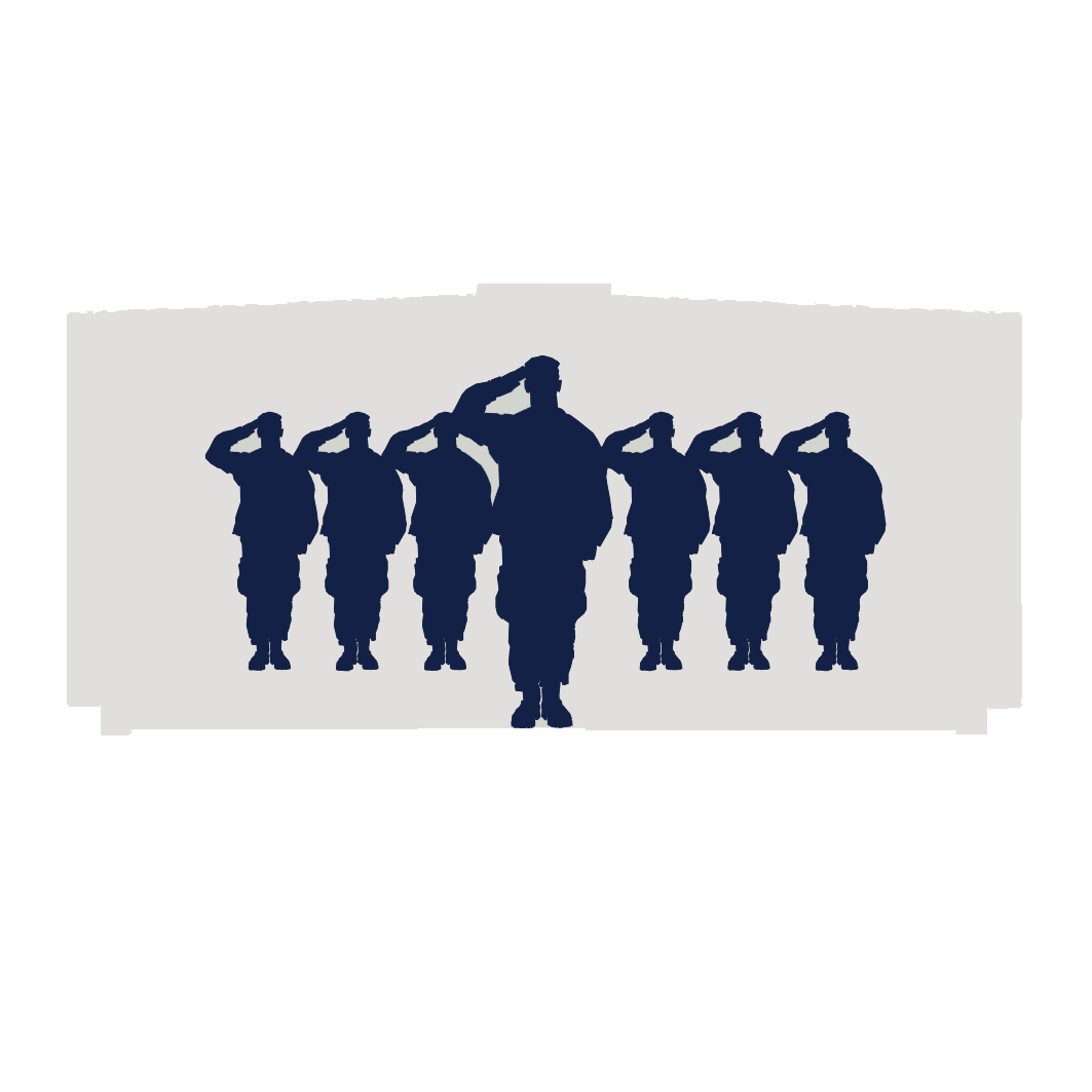 silhouette of American army