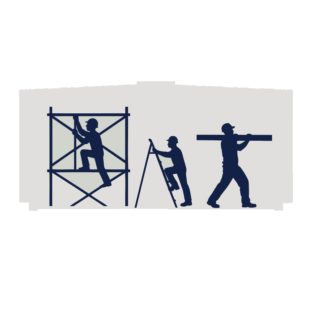 silouette of contractors working
