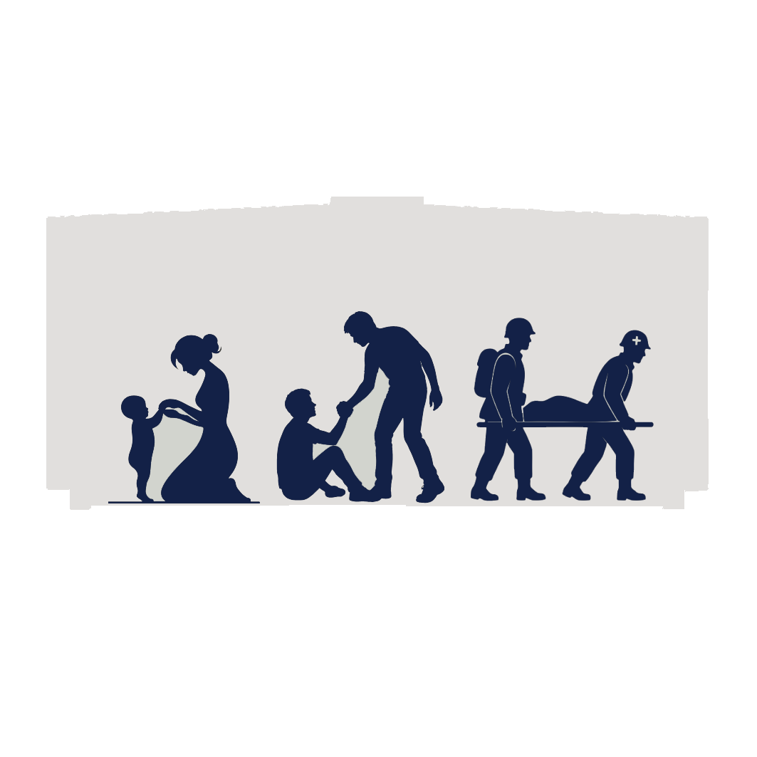 silhouette of people helping each other