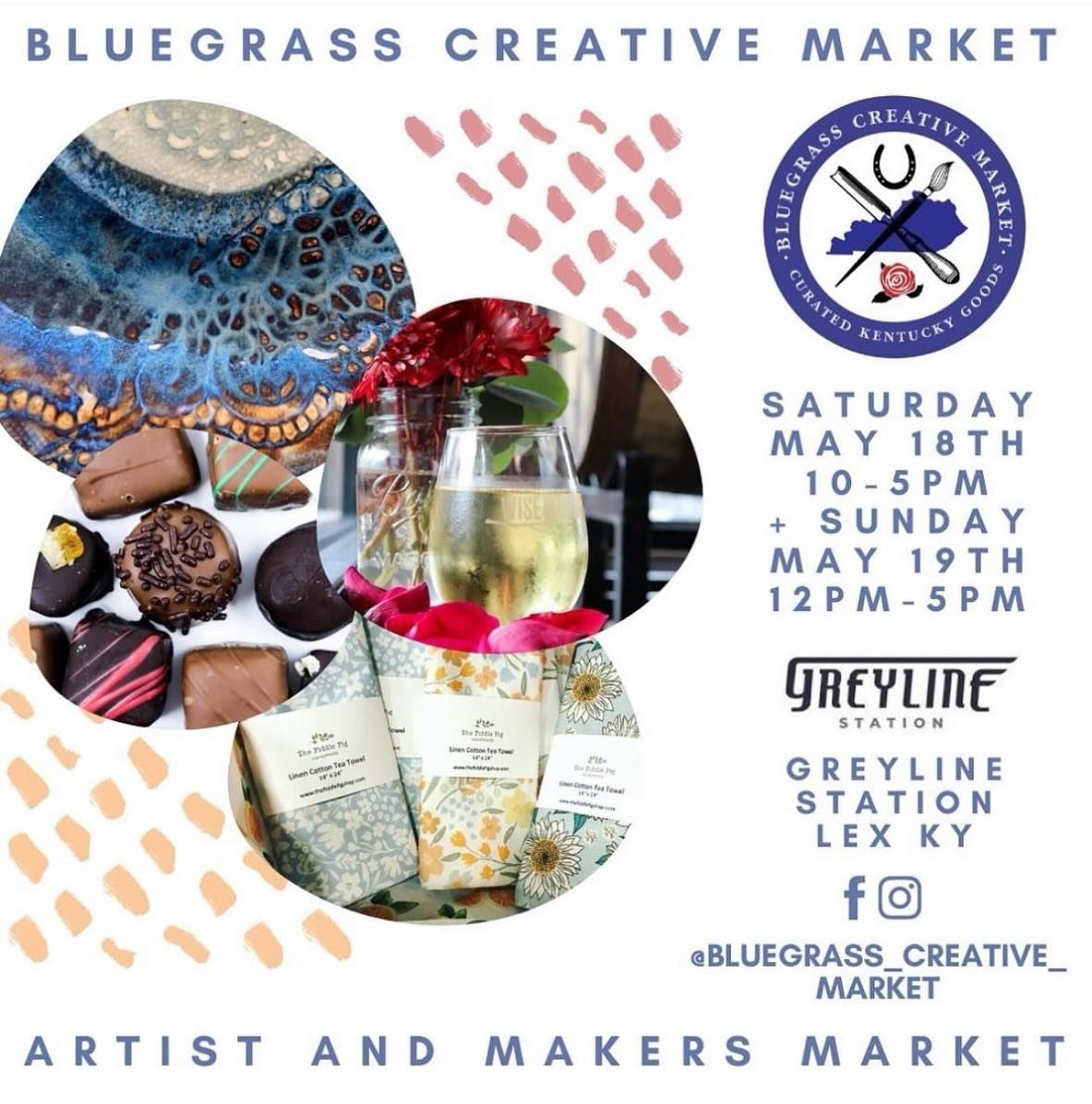This weekend at Greyline Station! Come out and enjoy multiple vendors at the Bluegrass Creative Market! Fun for the whole family! ☀️

#visitlex #downtownlex #downtownlexington #downtownlexingtonky #downtownlexpartnership #thingstodoinlexingtonky #the