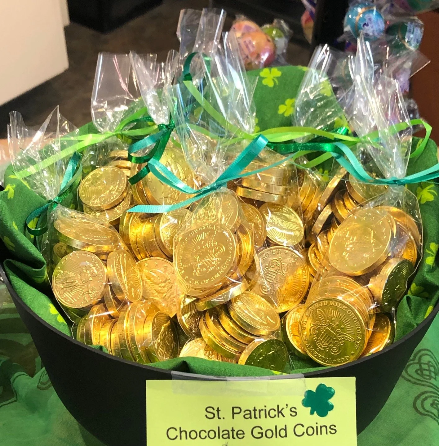 Chocolate foiled coins are the perfect St. Patrick's Day Gift!