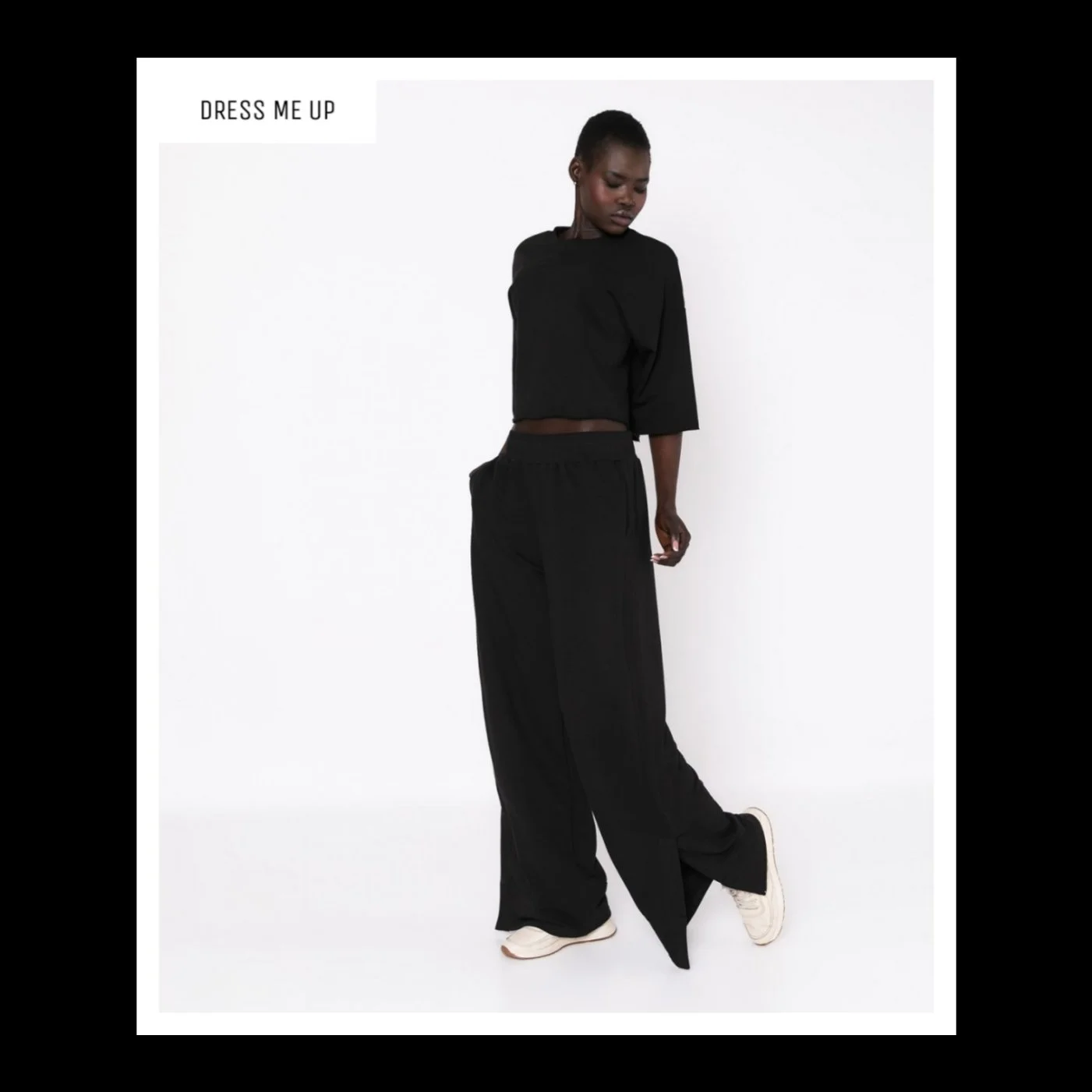 Παντελόνι φούτερ αχνούδιαστο ψηλόμεσο Black