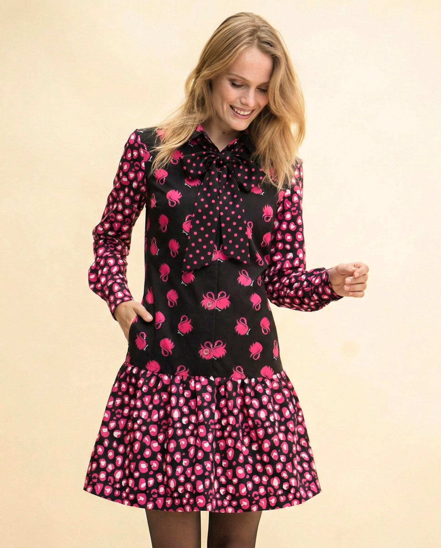 vestido fusia y negro 2.jpg