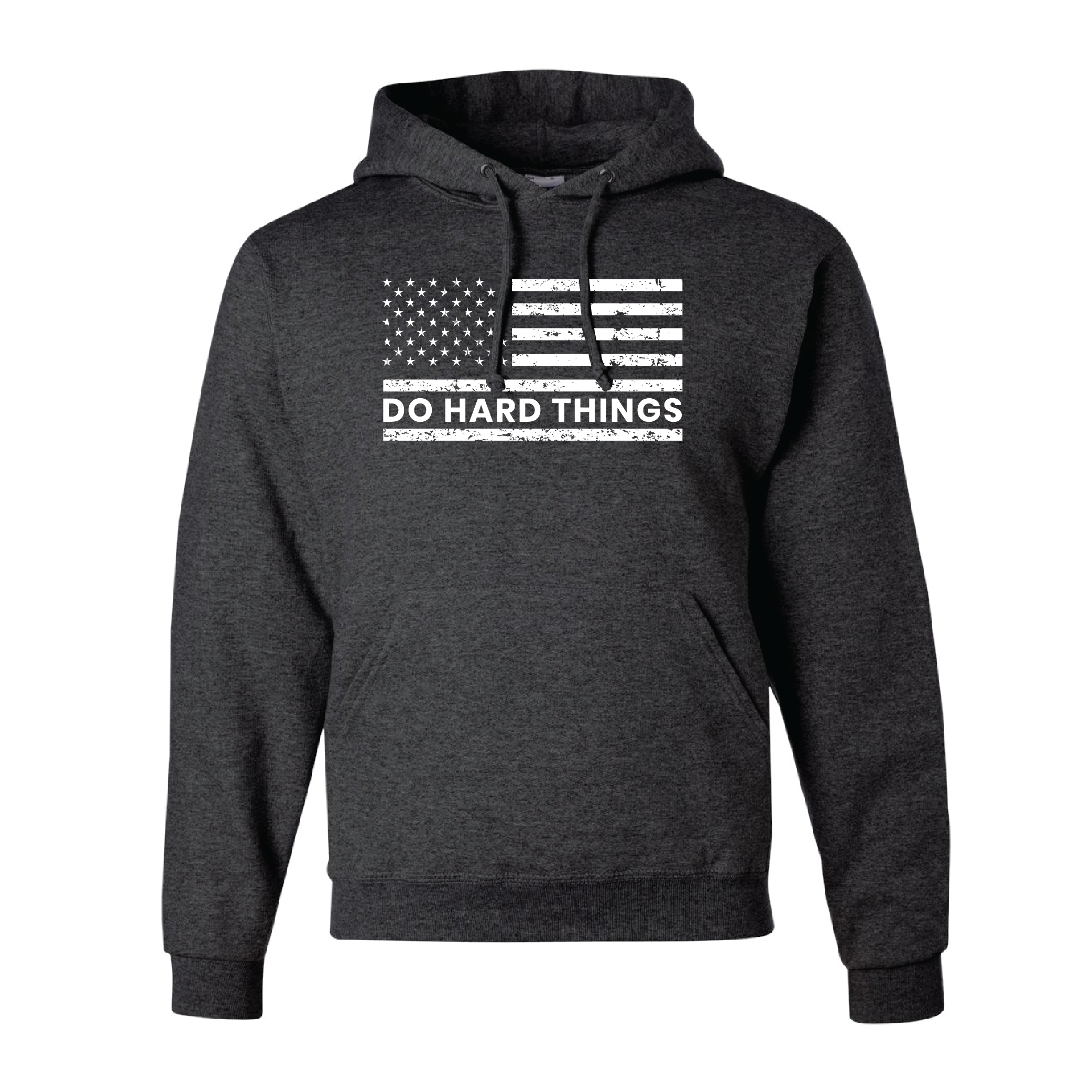 Do Hard Things_Flag_Dark Heather_White_Hoodie.png