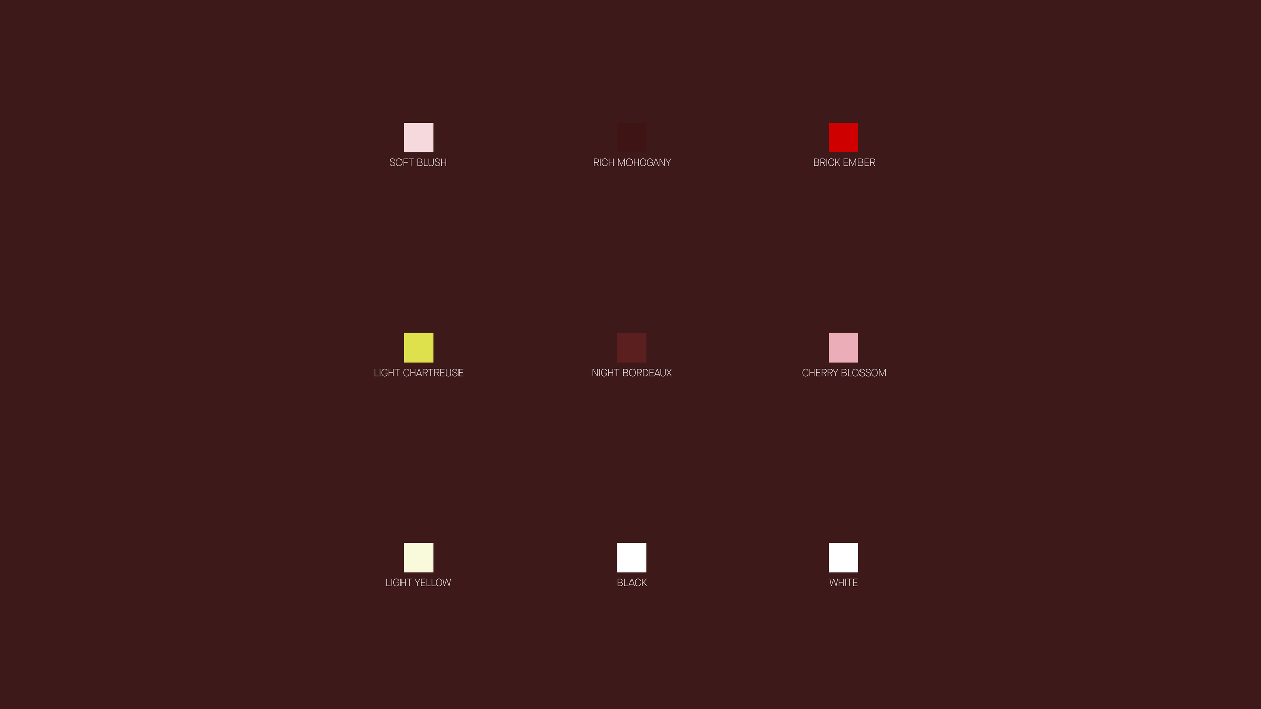 Color palette for Jordan Hafford brand identity featuring rich tones, soft neutrals and bold accent colors