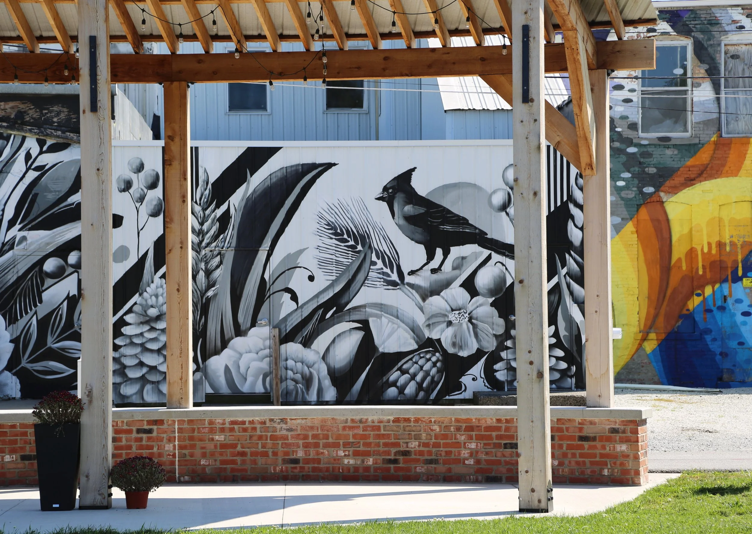 Filson Park Black and White Cardinal Mural.jpg