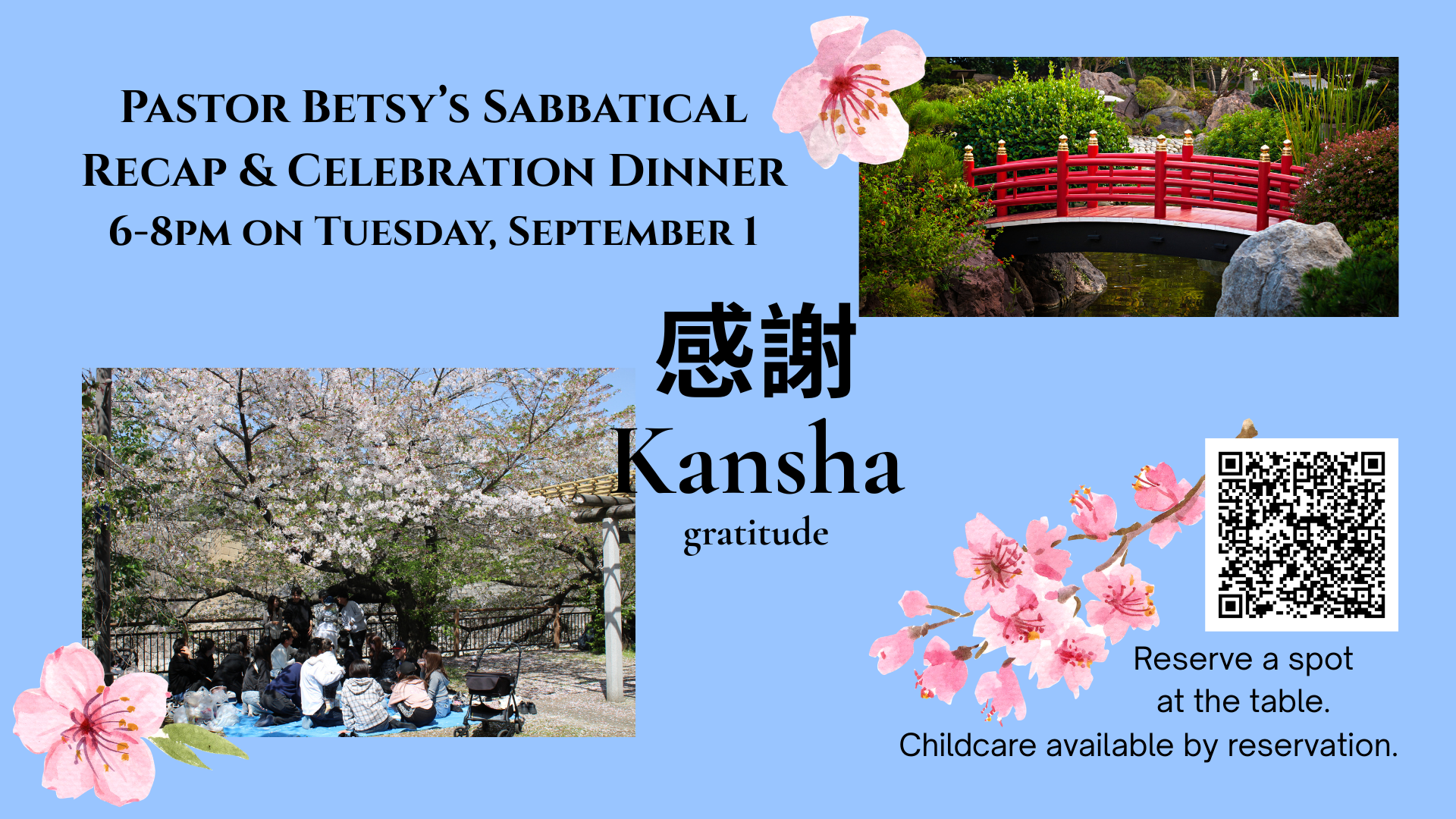 Pastor Betsy's Sabbatical Recap & Celebration Dinner