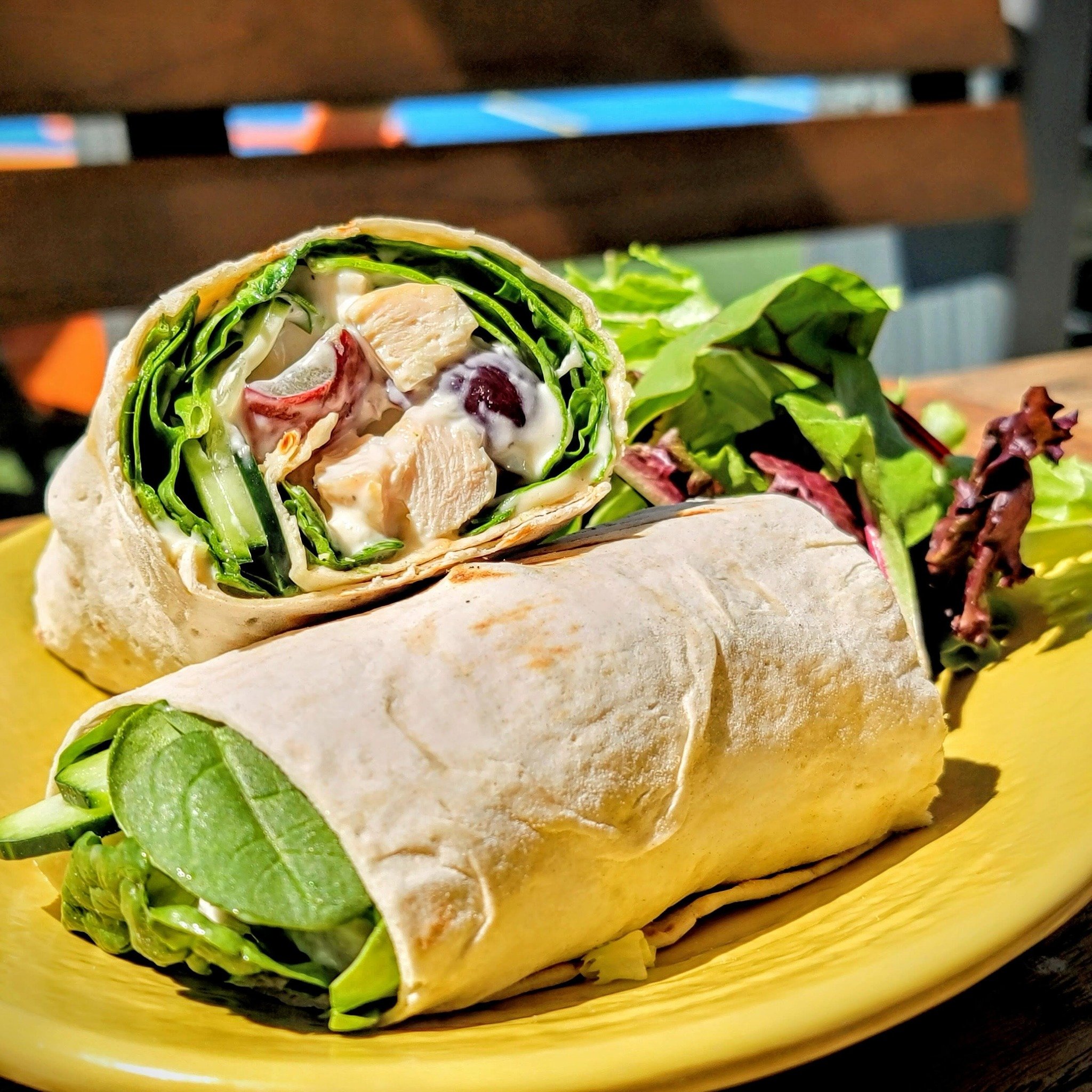 Have you tried our new chicken lavash wrap? It&rsquo;s a packed delicious roast chicken, onion, celery, spinach, cucumber, grapes, tomato. It&rsquo;s the perfect light bite to fill you up without leaving you wanting to take a nap. Come by and try one