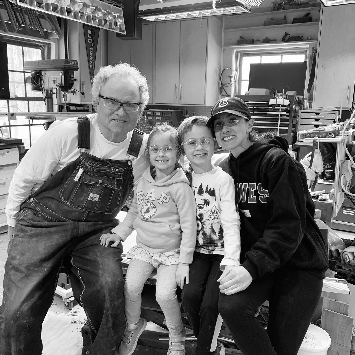 Gangs all here! 

Our little helpers were hard at work this week with us. 💪🏻💪🏻

Stay tuned for our finished projects. 

#woodworking 
#customwoodwork 
#family
#workshop