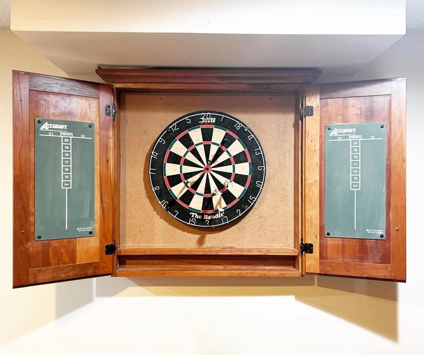 $10 investment for high return in victories 🎯

A peaceful family get together tends to take a competitive turn in this house. Many late nights, high bets, and rematches happen here. 

Made with leftover cherry wood from a previous project &amp; blac