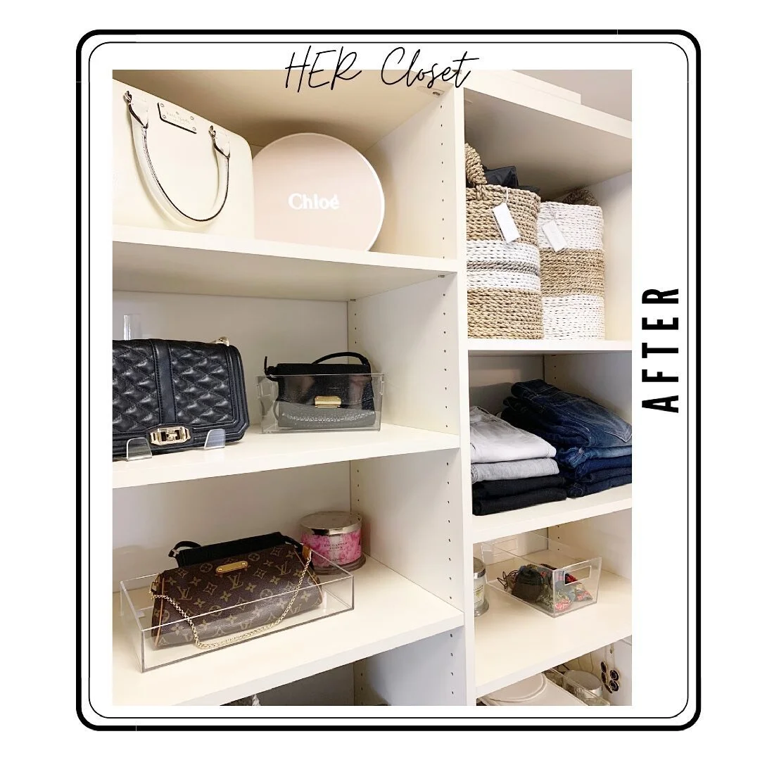✨Closet Refresh✨

Out with the fall/winter attire and in with the summer wardrobe! 👙🩴👠👗

For this project, changing out the seasons was a must. All off-season clothing was removed from the space, stored in garment bags, and placed in available sp