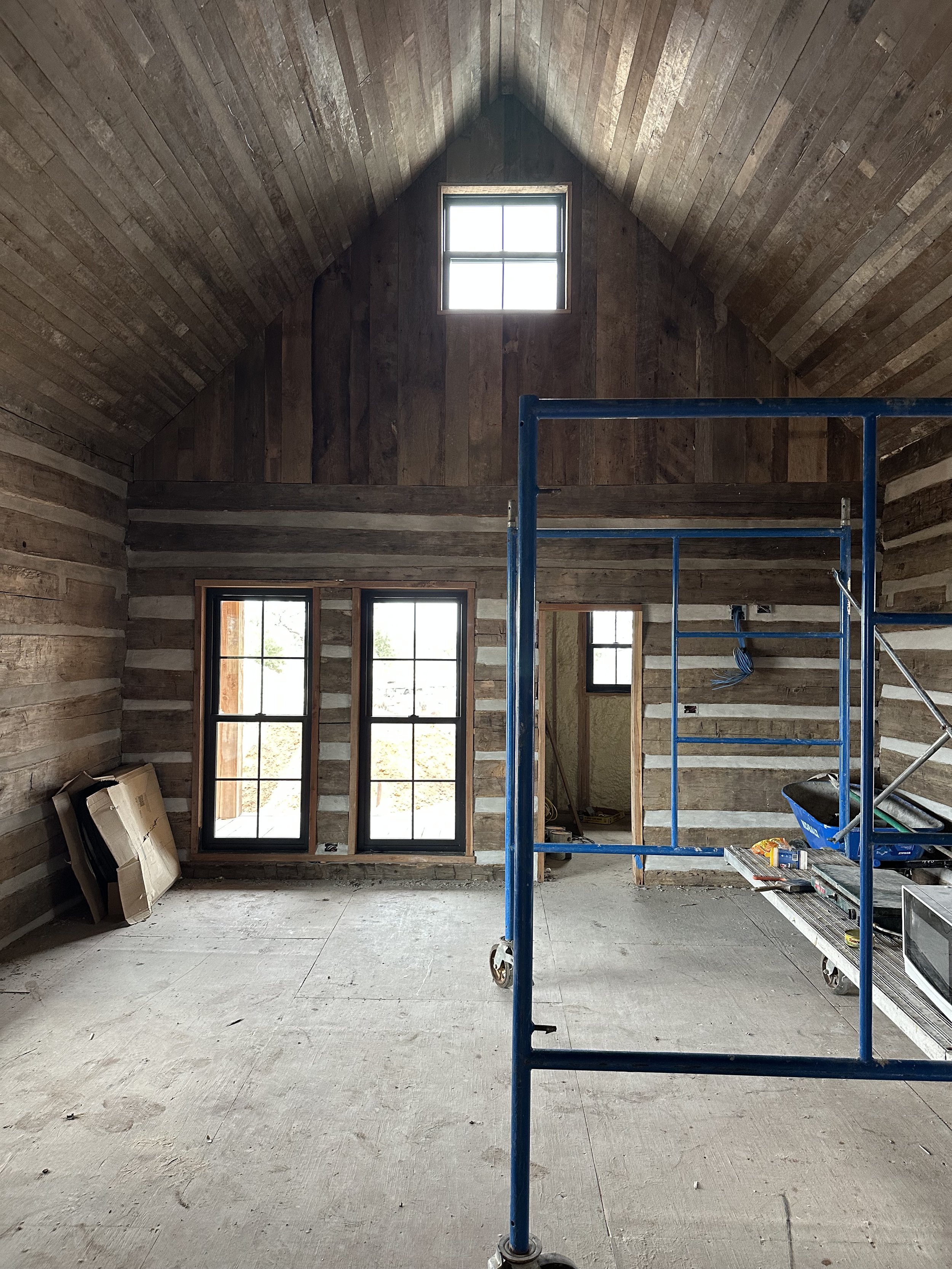 17th century cabin and future client office at our ranch project 