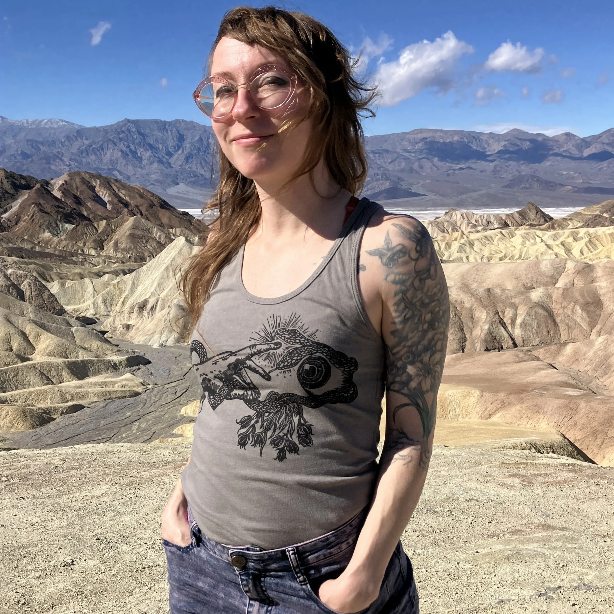 Binary Cunning (Collab) Tank in Warm Grey, XS