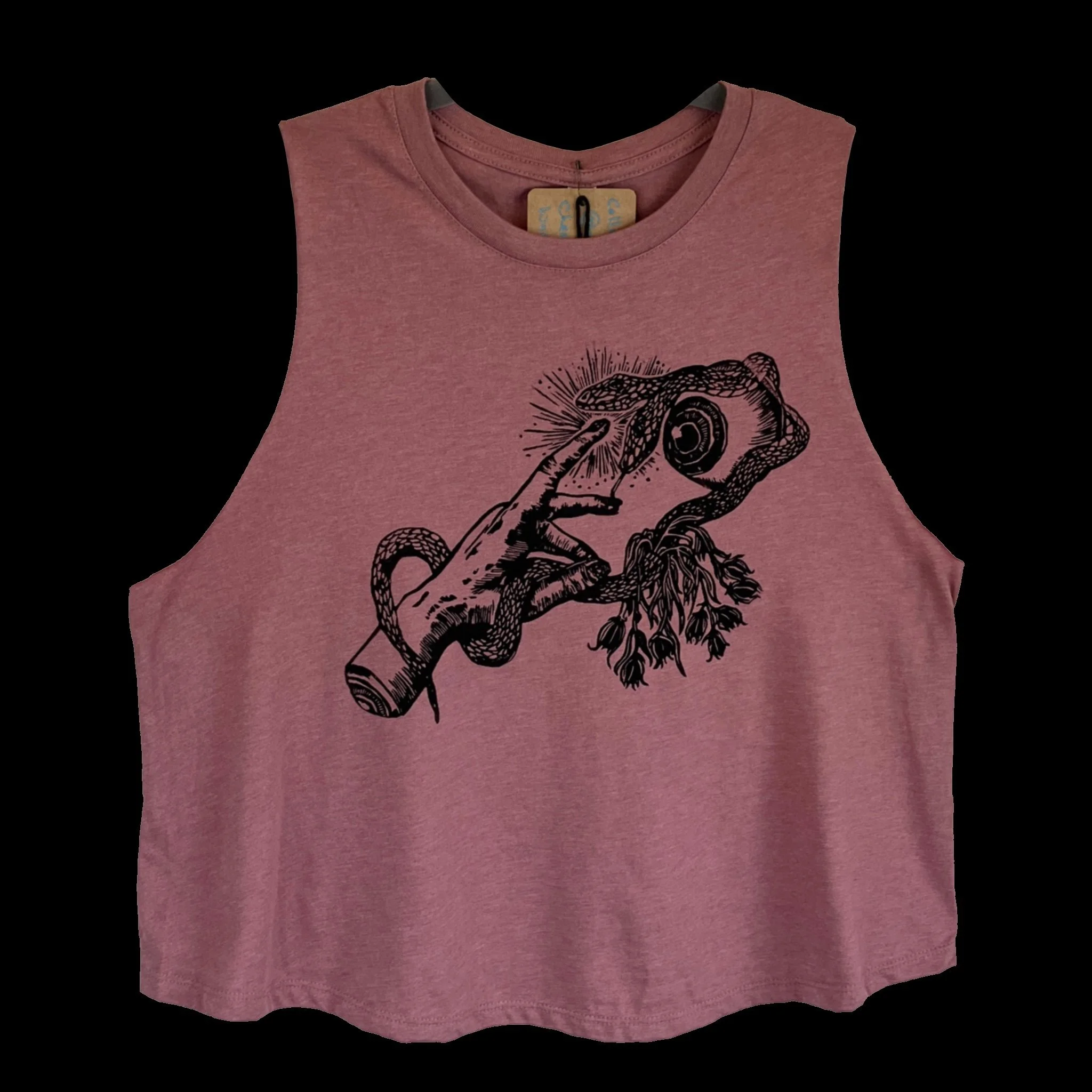 Binary Cunning (Collab) Shorty Racerback Tank in Mauve, L-2XL