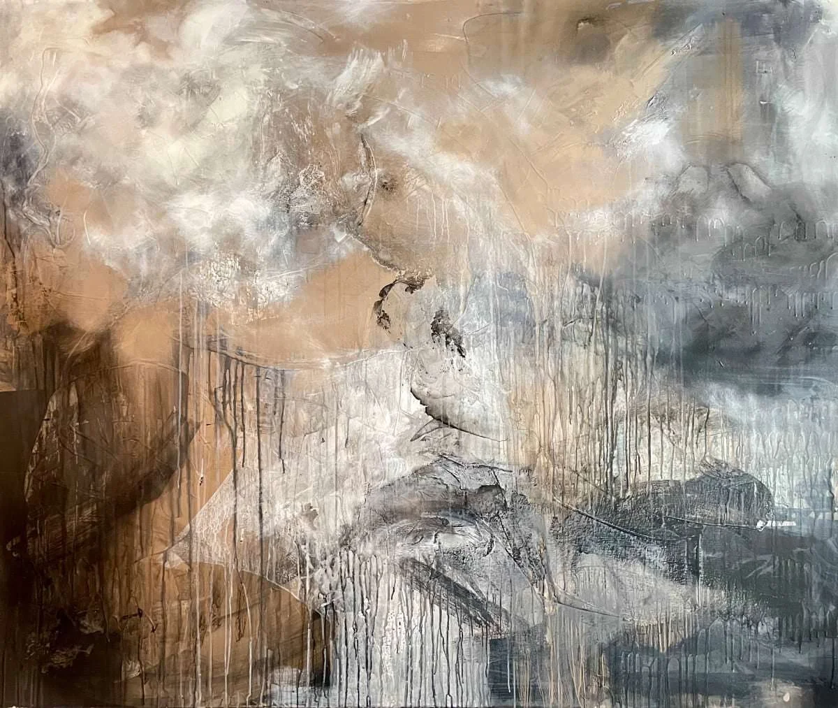Ethereal no.18, acrylic and mixed media on canvas, 60x72 inches, Brittney Ciccone