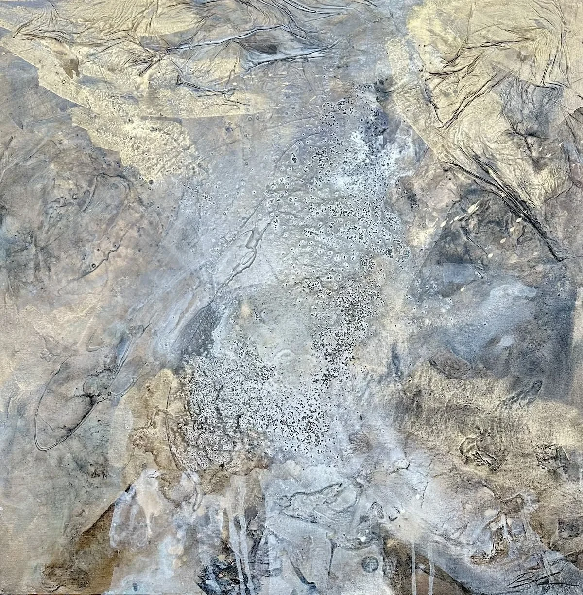 Ethereal no.48, acrylic and mixed media on canvas, 48x48 inches, Brittney Ciccone