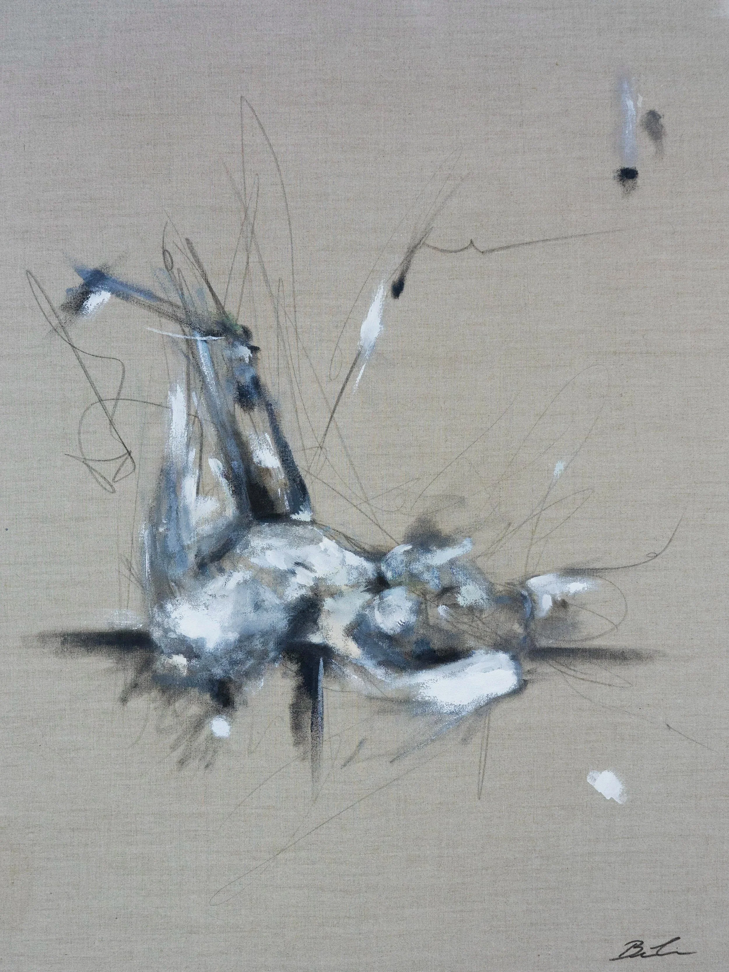 Faceless no.42, acrylic on linen, 40x30 inches, Brittney Ciccone