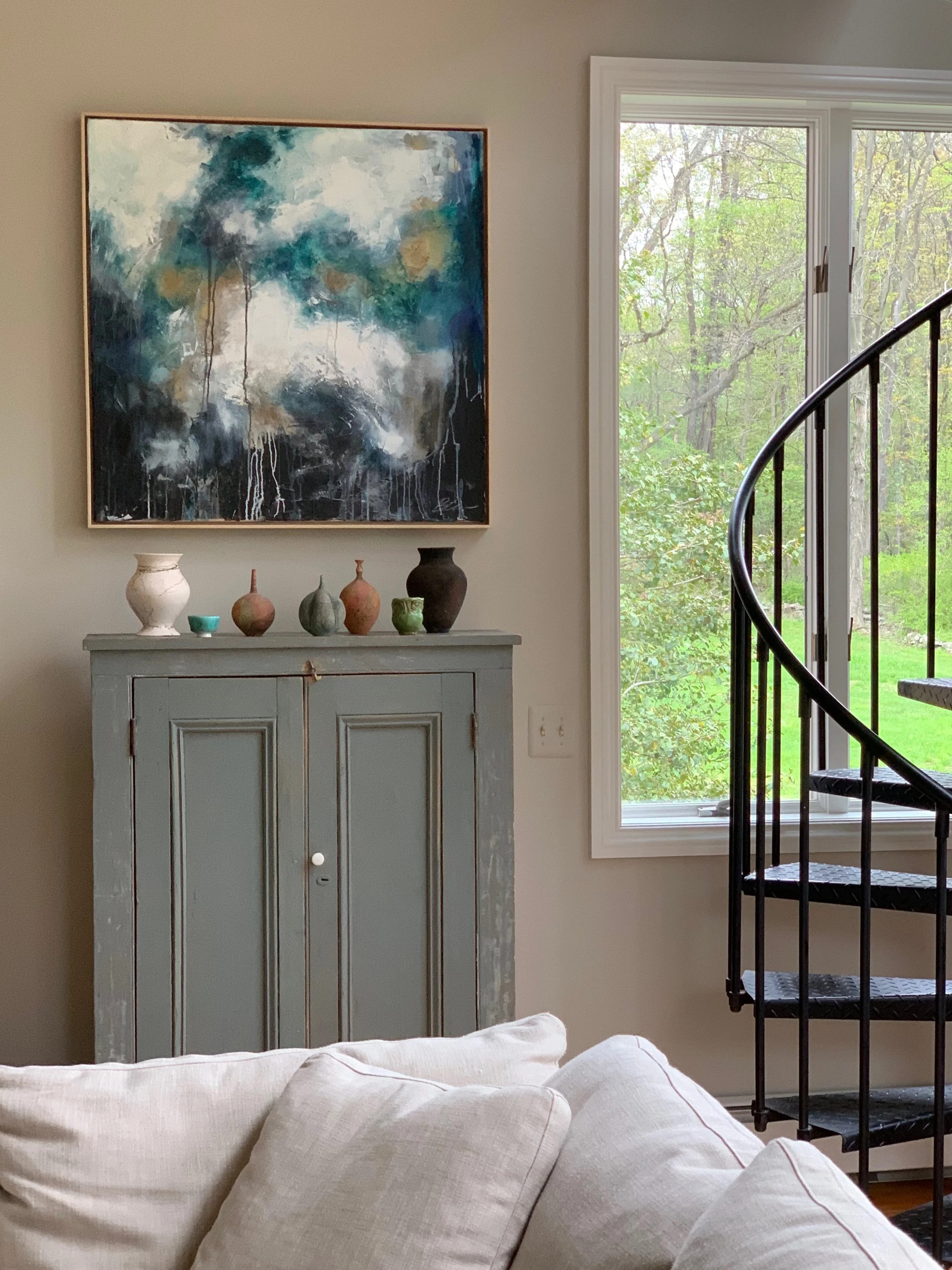 Ethereal painting in country home