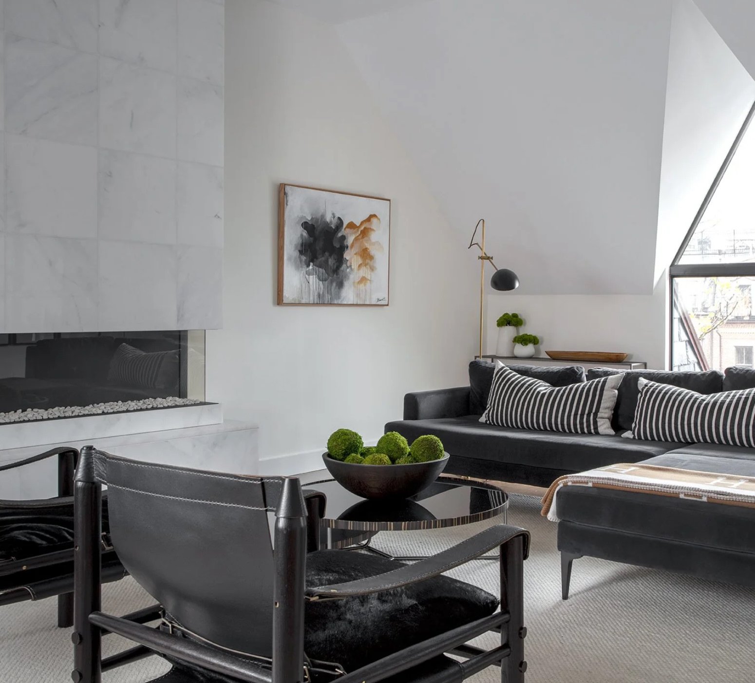 Atnospheric painting in a South End modern apartment 