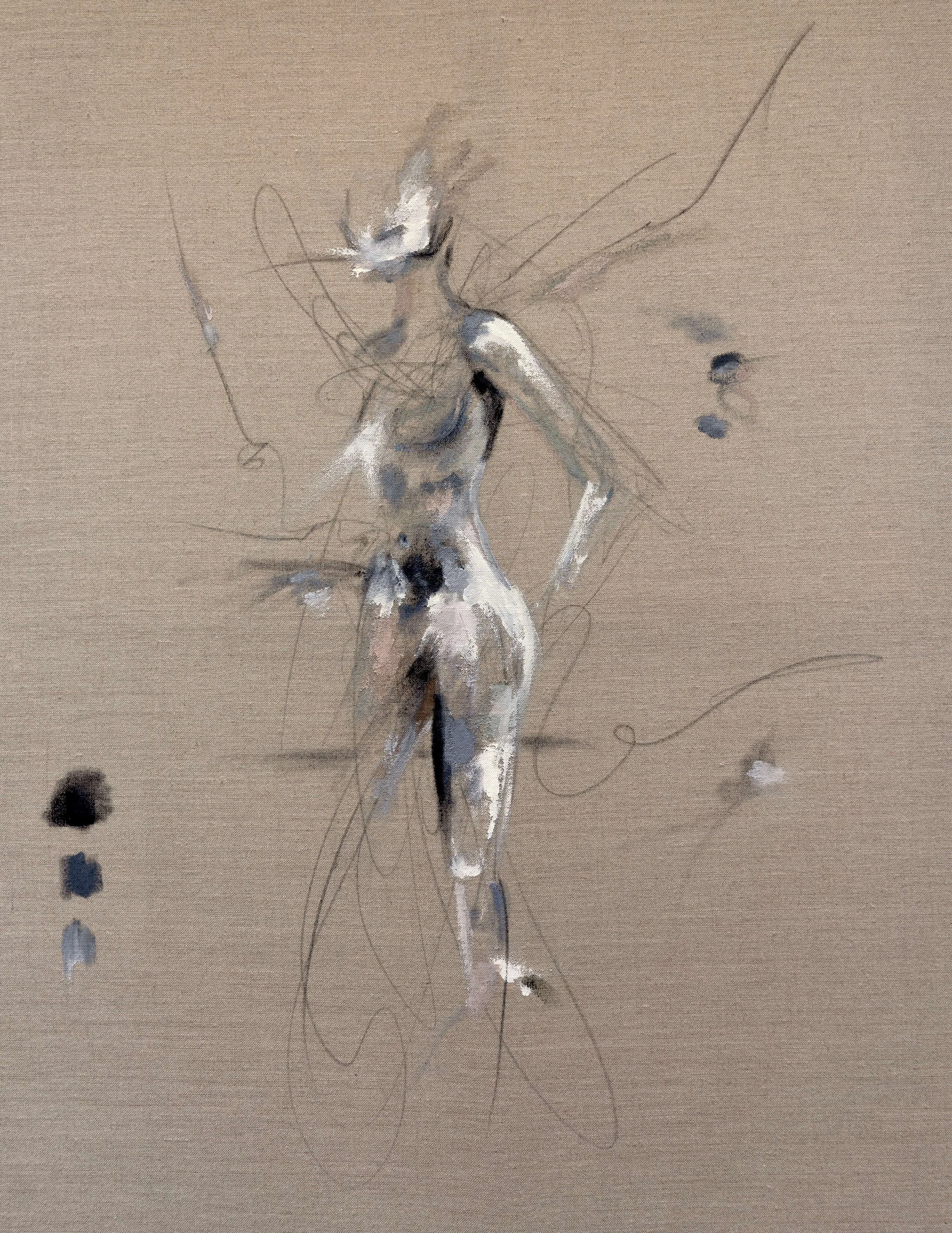 Faceless no.55, acrylic on linen, 40x30 inches, Brittney Ciccone