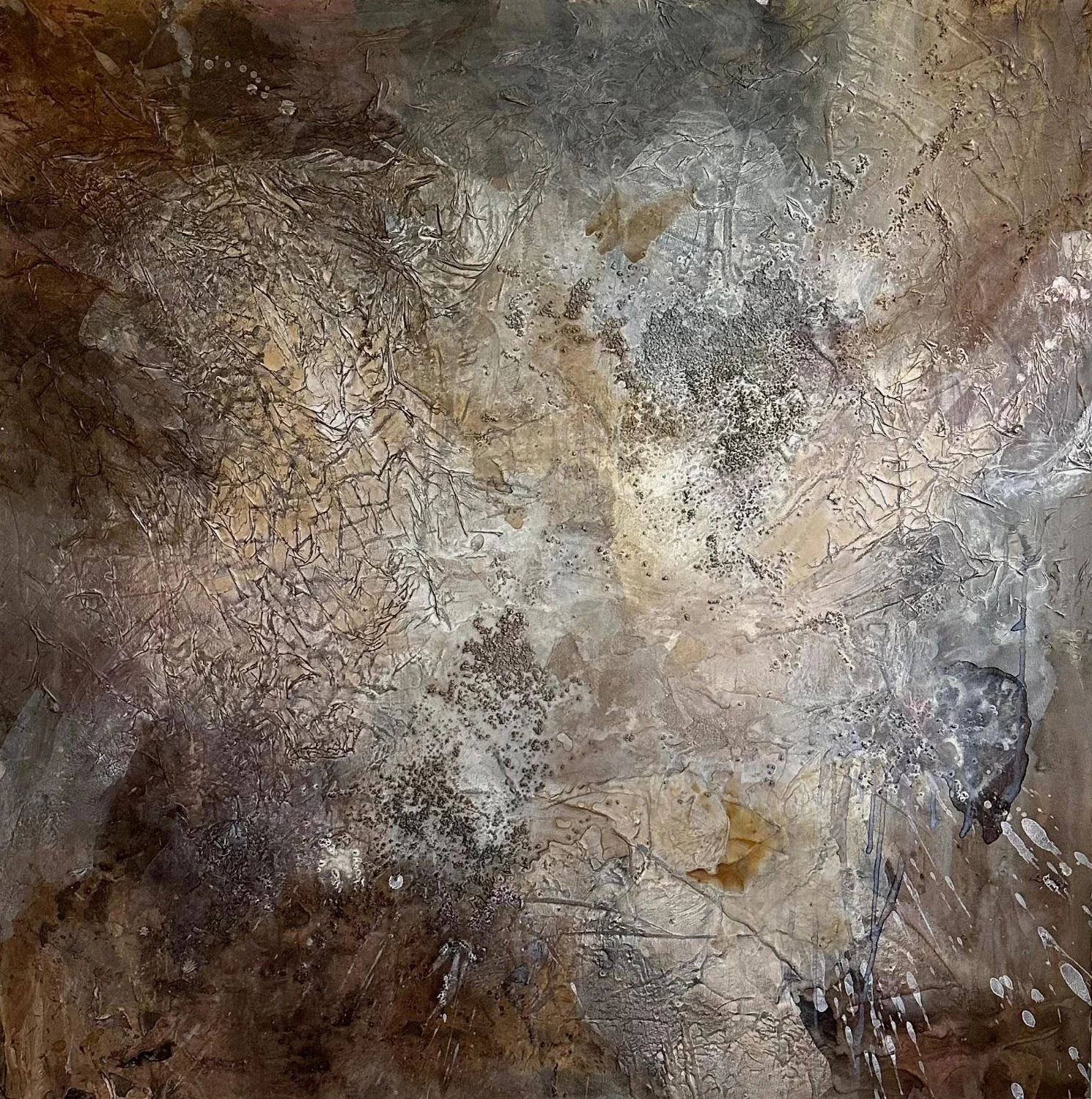 Ethereal no.48, acrylic and mixed media on canvas, 48x48 inches, Brittney Ciccone