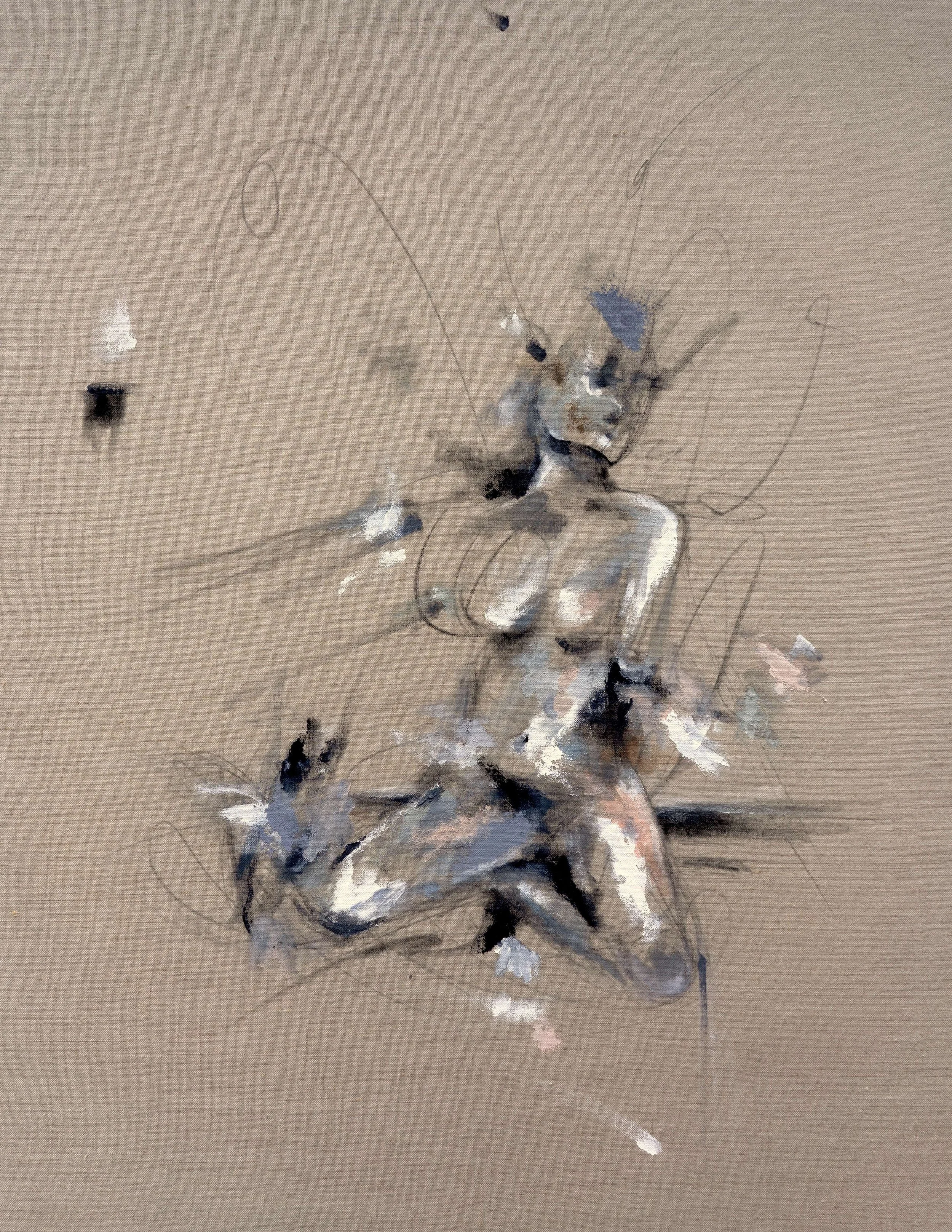 Faceless no.57, acrylic on linen, 40x30 inches, Brittney Ciccone