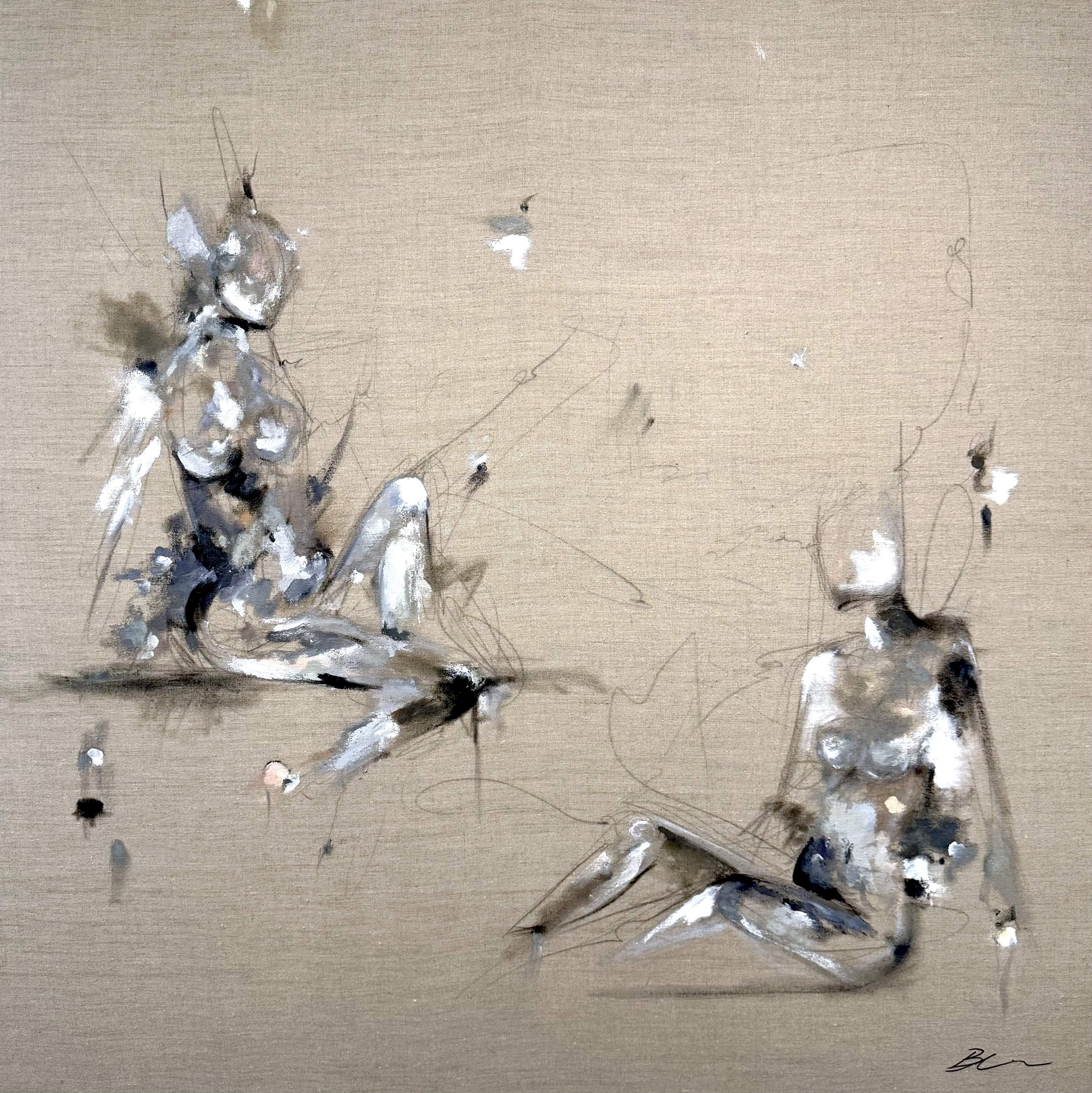 Faceless no.68, acrylic and mixed media on linen, 48x48 inches, Brittney Ciccone