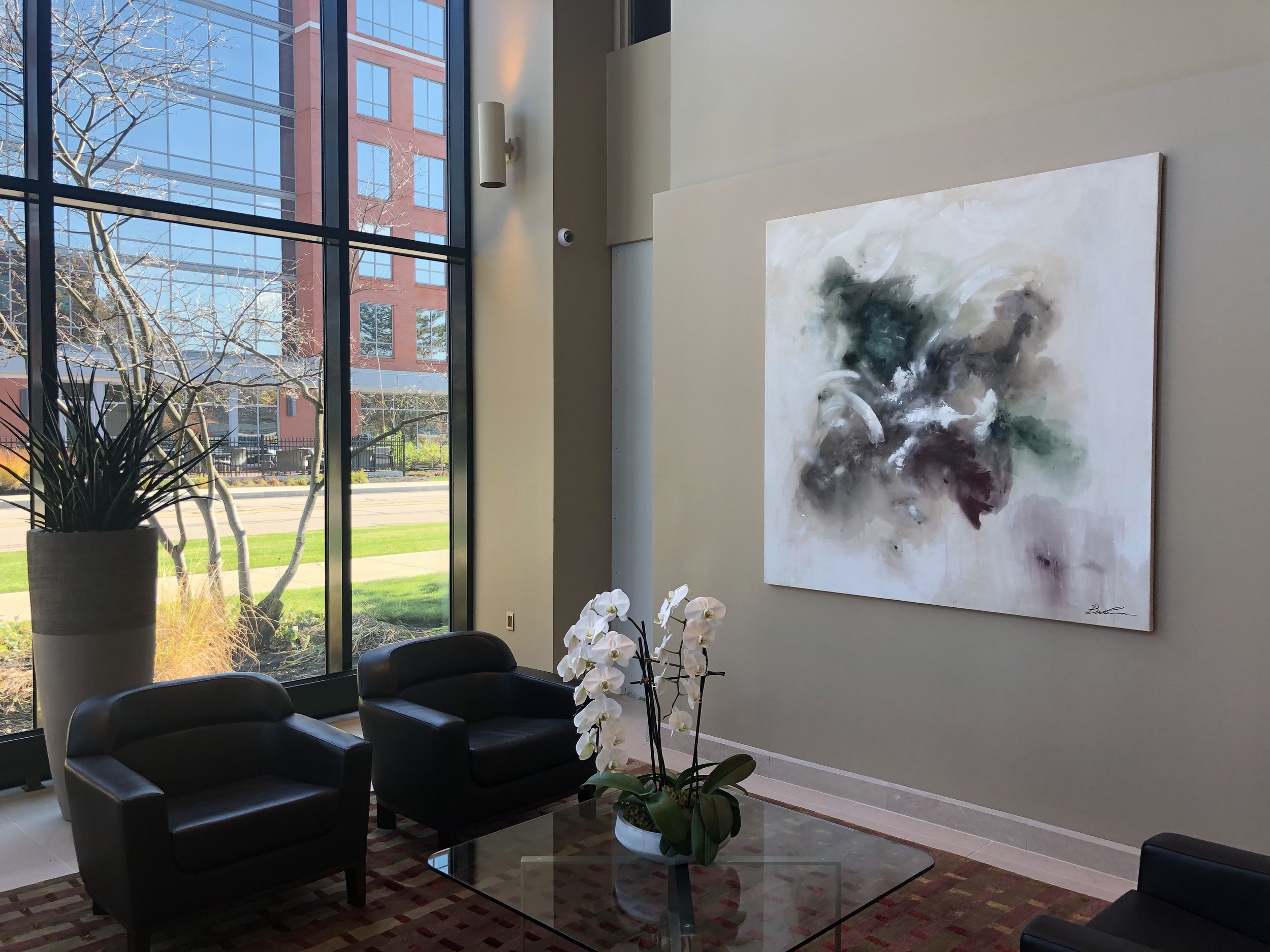 Atmoshperic painting in a Wellsley MA office building 