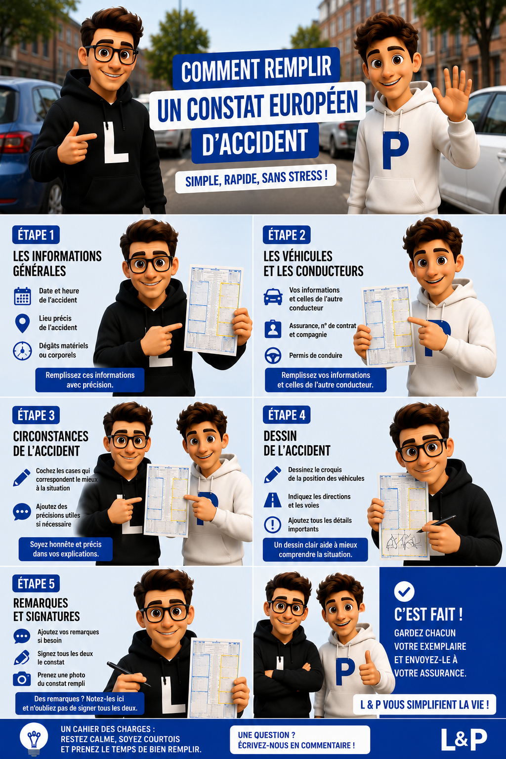 Comment compléter un constat d'accident