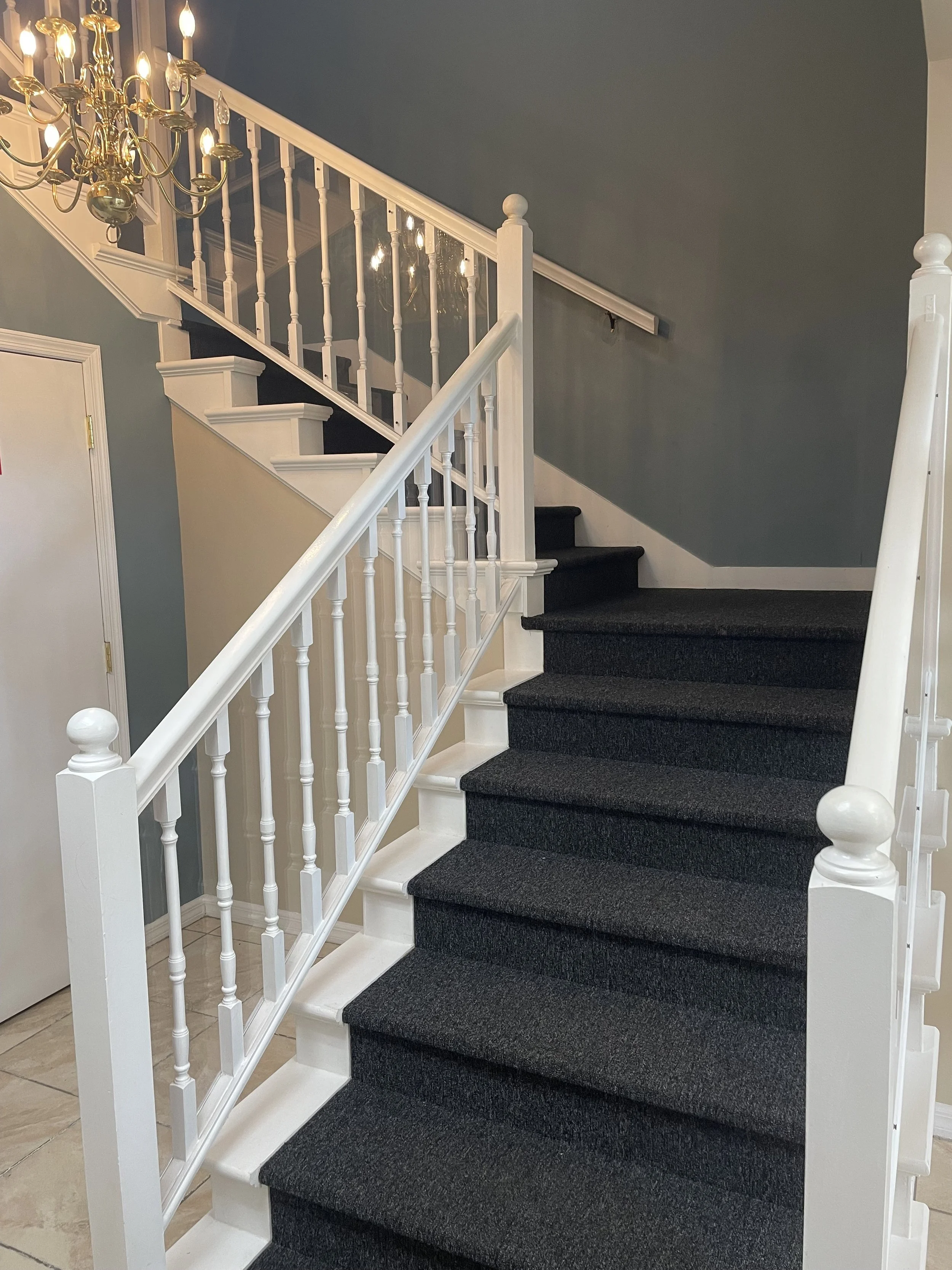Stairs up to Suite #201