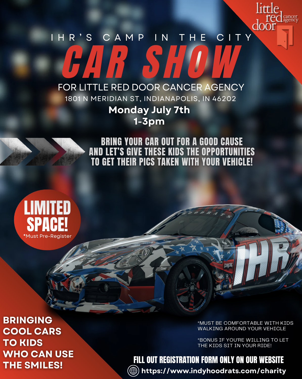 Camp in the City Car Show at Little Red Door