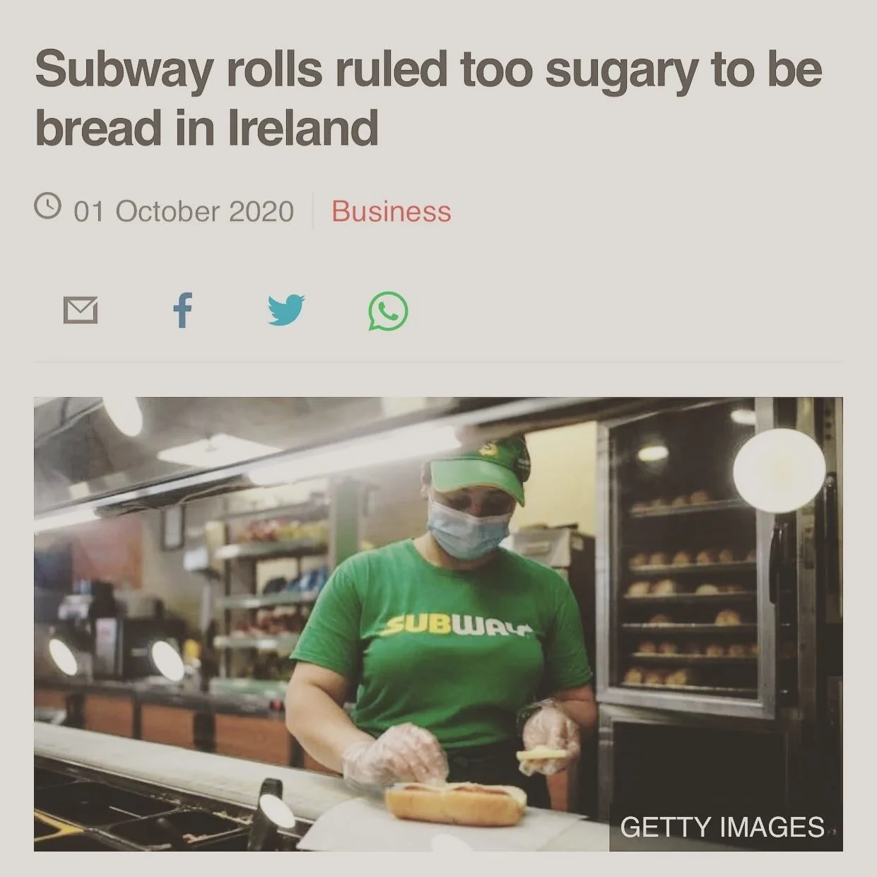 An Irish court ruled that the bread served @subway could not be defined as bread because of its high sugar content. In other words, Subway&rsquo;s bread is actually closer to cake. With obesity out of control in the U.S., why are there no labeling re