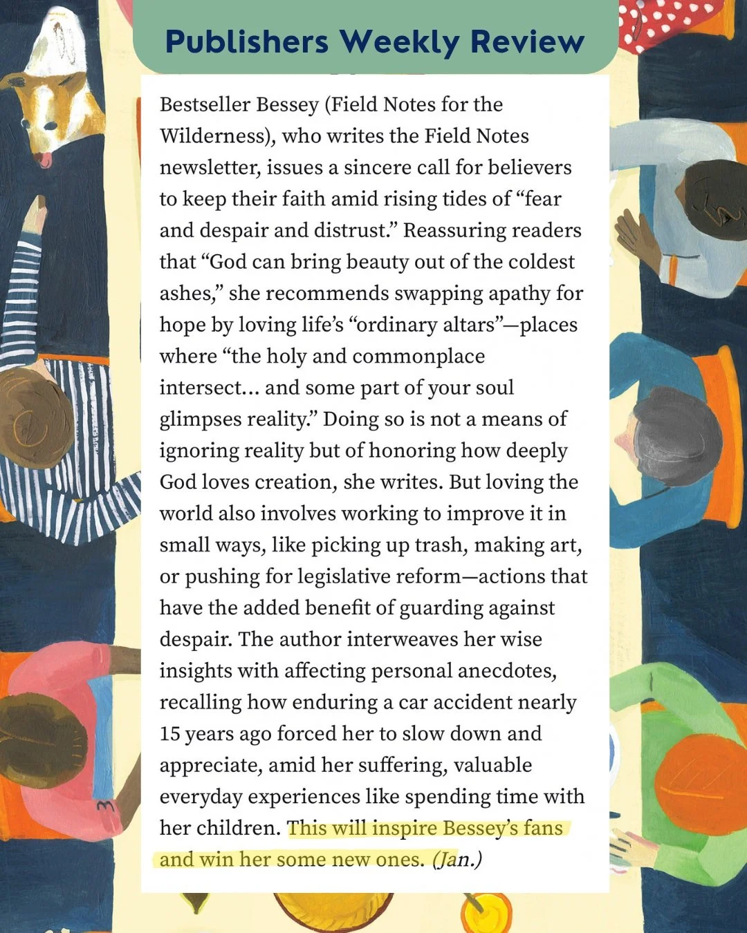 Thank you to Publishers Weekly for this lovely review of "Ordinary Altars: How to Love the World (Even When It Breaks Your Heart). ❤️

(I've been oversharing on the Internet since 2004, writing/publishing books since 2013, and to this day I am n