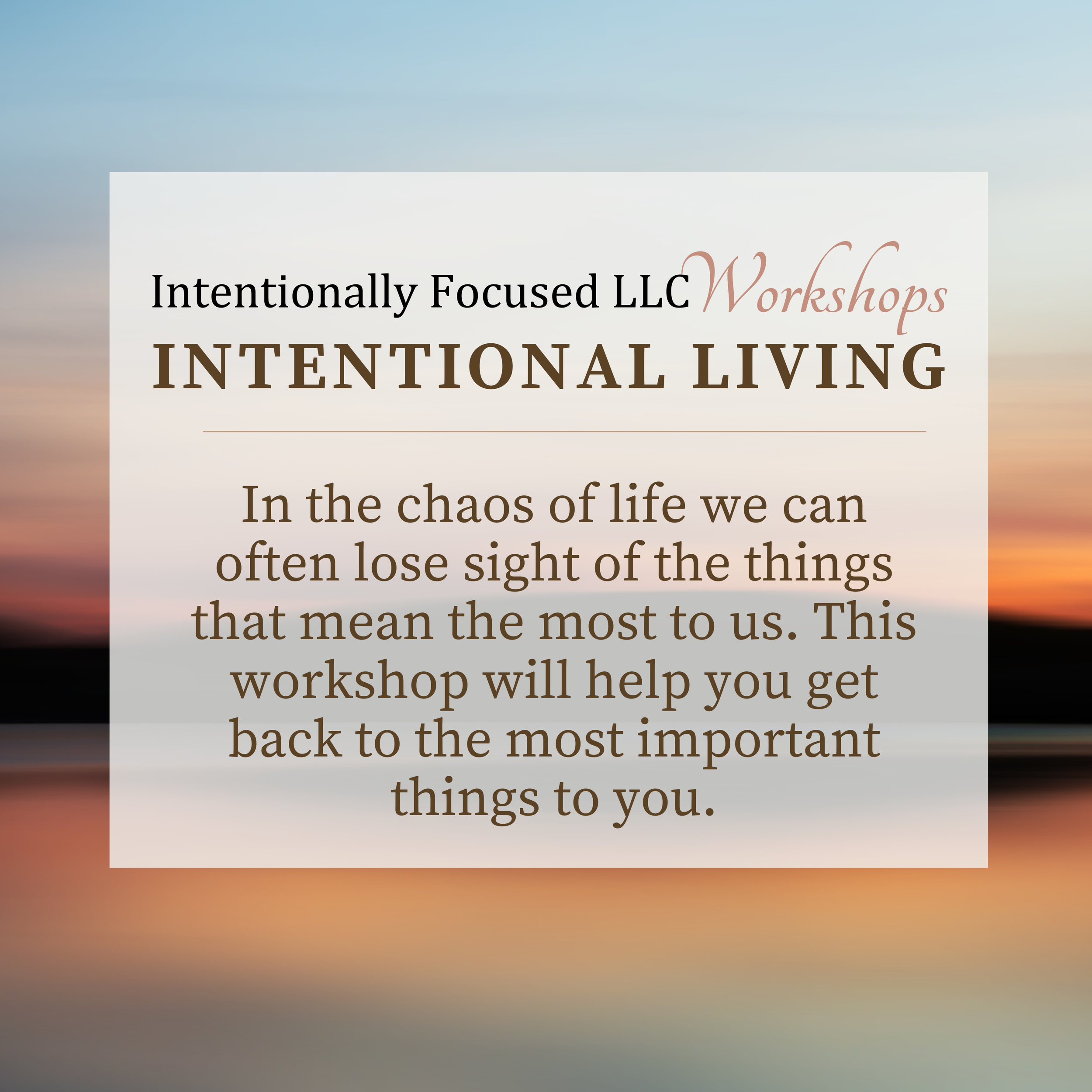 Intentional Living
